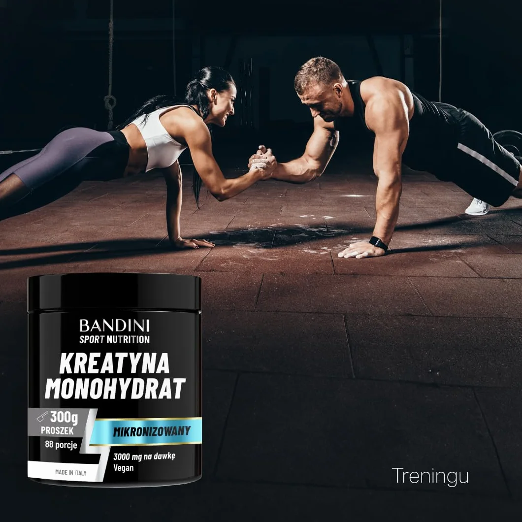 Bandini® Monohydrat Kreatyny 300 g w 100% czystym proszku - Suplement do treningu, sportu, na siłownię i przed treningiem - Zawiera urządzenie pomiarowe - Wegańskie - Na bazie Monohydratu Kreatyny