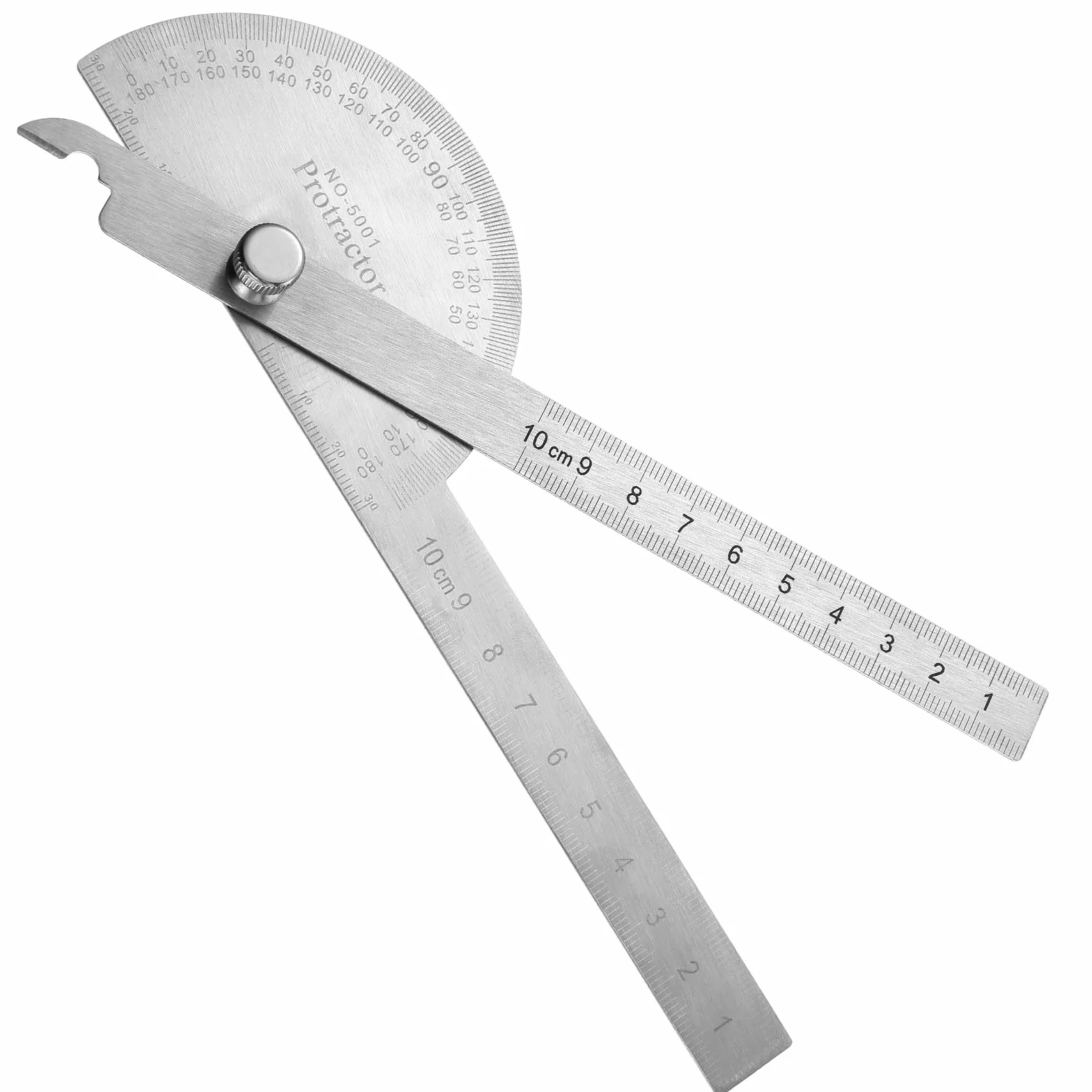 YUXIANLB Profesjonalny kątomierz ze stali nierdzewnej, precyzyjny lokalizator kątowy regulowany w zakresie 360°, linijka dla stolarzy, stolarzy, rzemiosła drewnianego, budownictwa, majsterkowiczów
