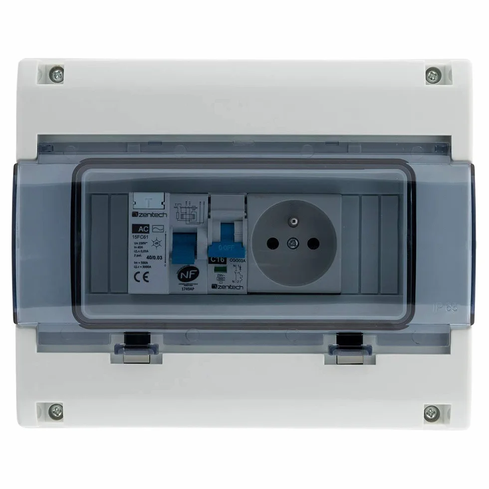 Zenitech 150217 walizka elektroniczna, wodoszczelna, IP65, 8 modułów, biała