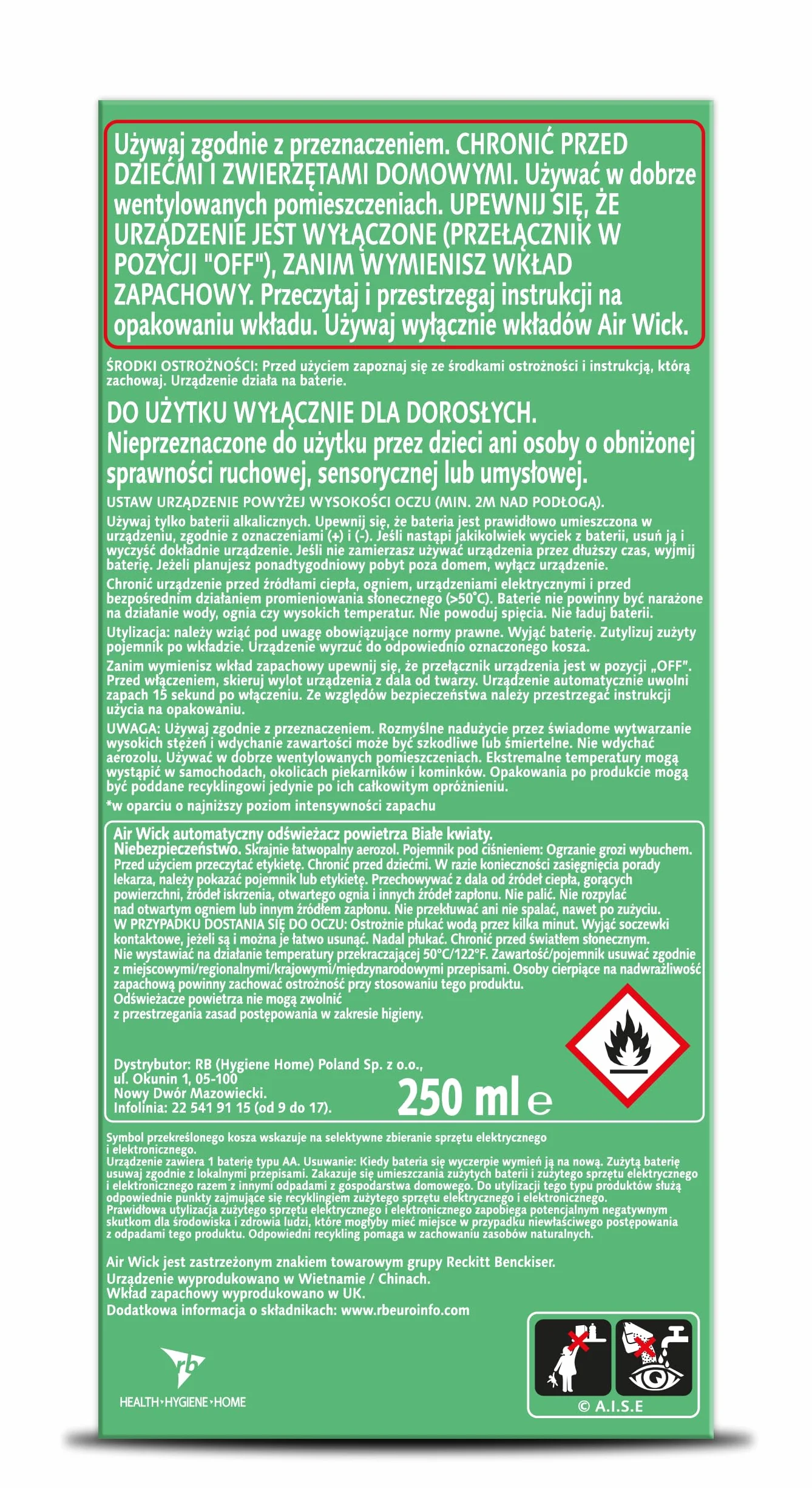 Air Wick Freshmatic Automatyczny odświeżacz powietrza zapach Białe Kwiaty