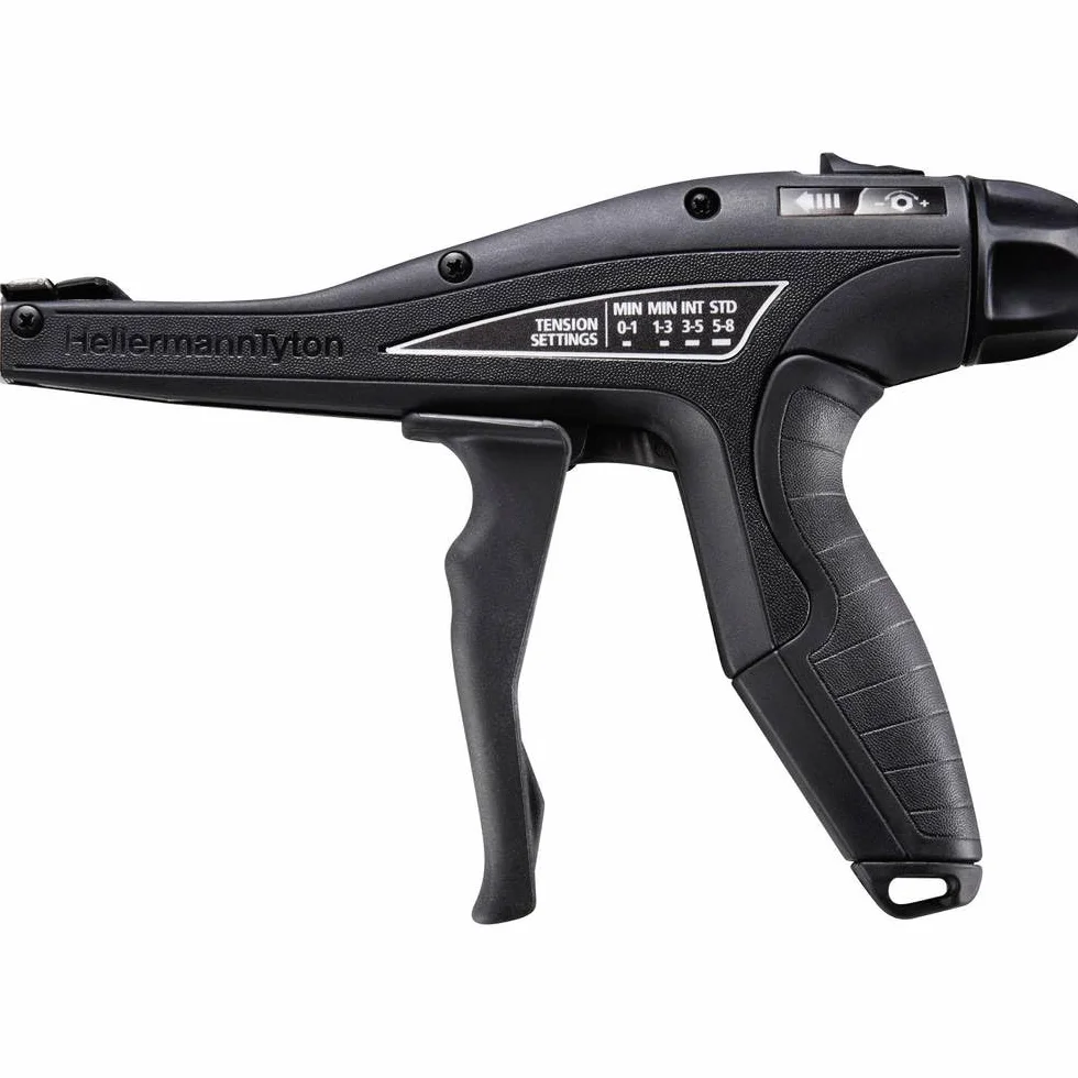 Hellermann Szczypce do opasek kablowych EVO7 (siła ciągnąca 20 N – 165 N, pistolet do opasek kablowych, zakres roboczy 1,5 – 4,8 mm, maks. szerokość opaski kablowej 4,8 mm) 486036
