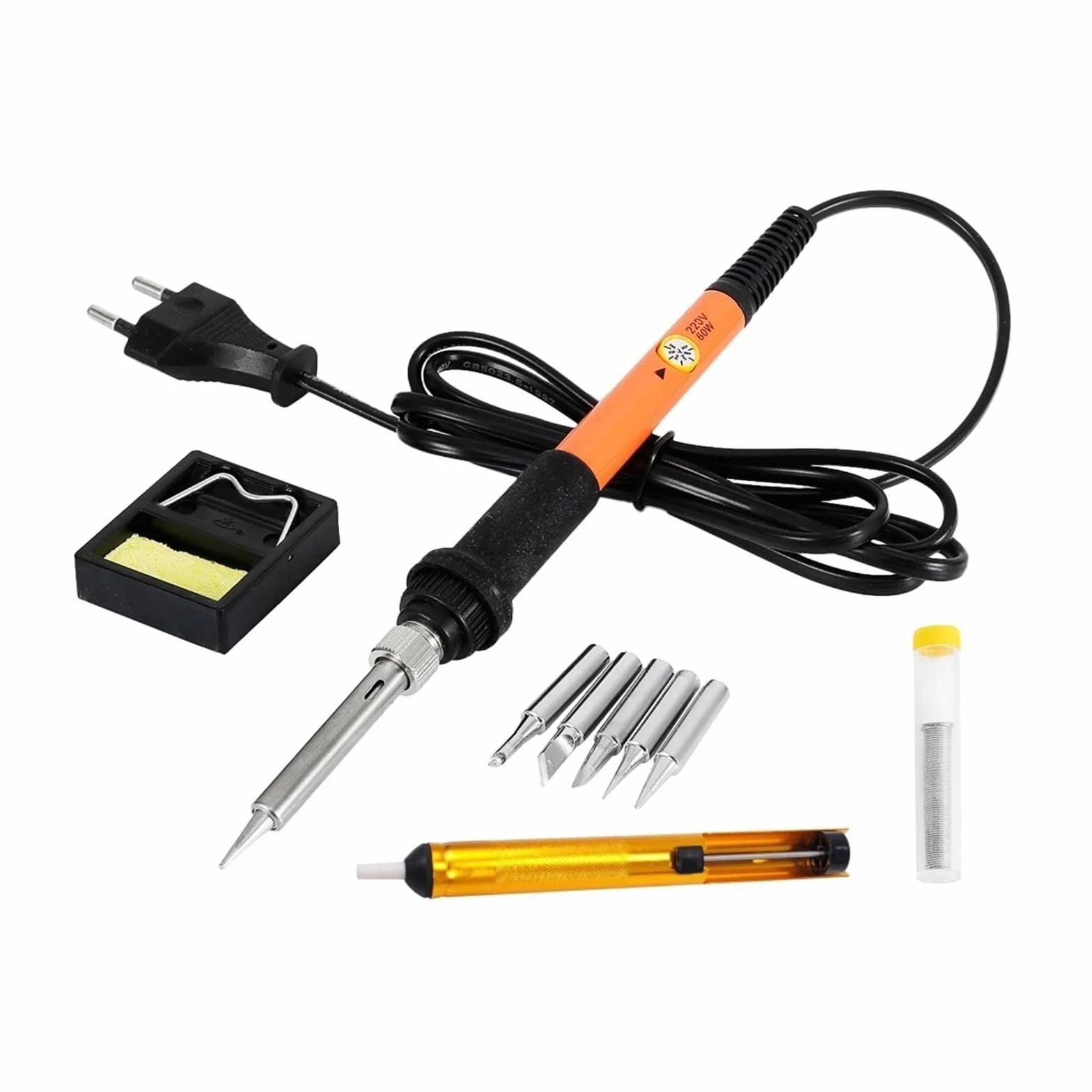 Zestaw lutownicy, Pomarańczowa lutownica elektryczna, narzędzie spawalnicze z regulacją temperatury, stacja lutownicza do metalu, elektryki, majsterkowania (Color : Gold, Size : (1TYPEC-1USB)_150W 1