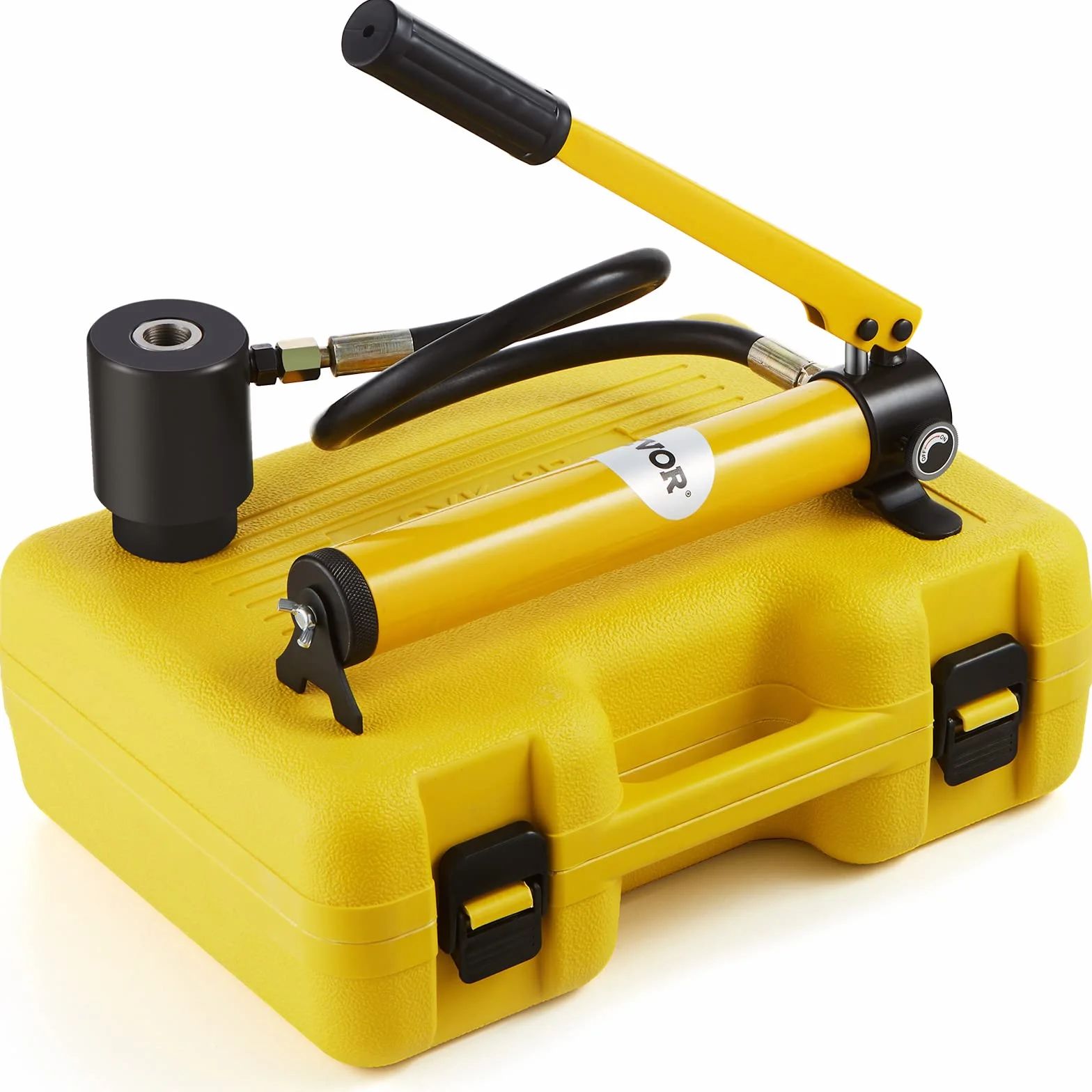 VEVOR Zestaw hydraulicznych dziurkaczy 10 t, ręczna pompa stalowa narzędzie do wykrawania z 6 kształtami do wykrawania, 12,7, 19,05, 25,4, 31,75, 38,1, 50,8 mm, cylinder dziurkacz pompa hydrauliczna