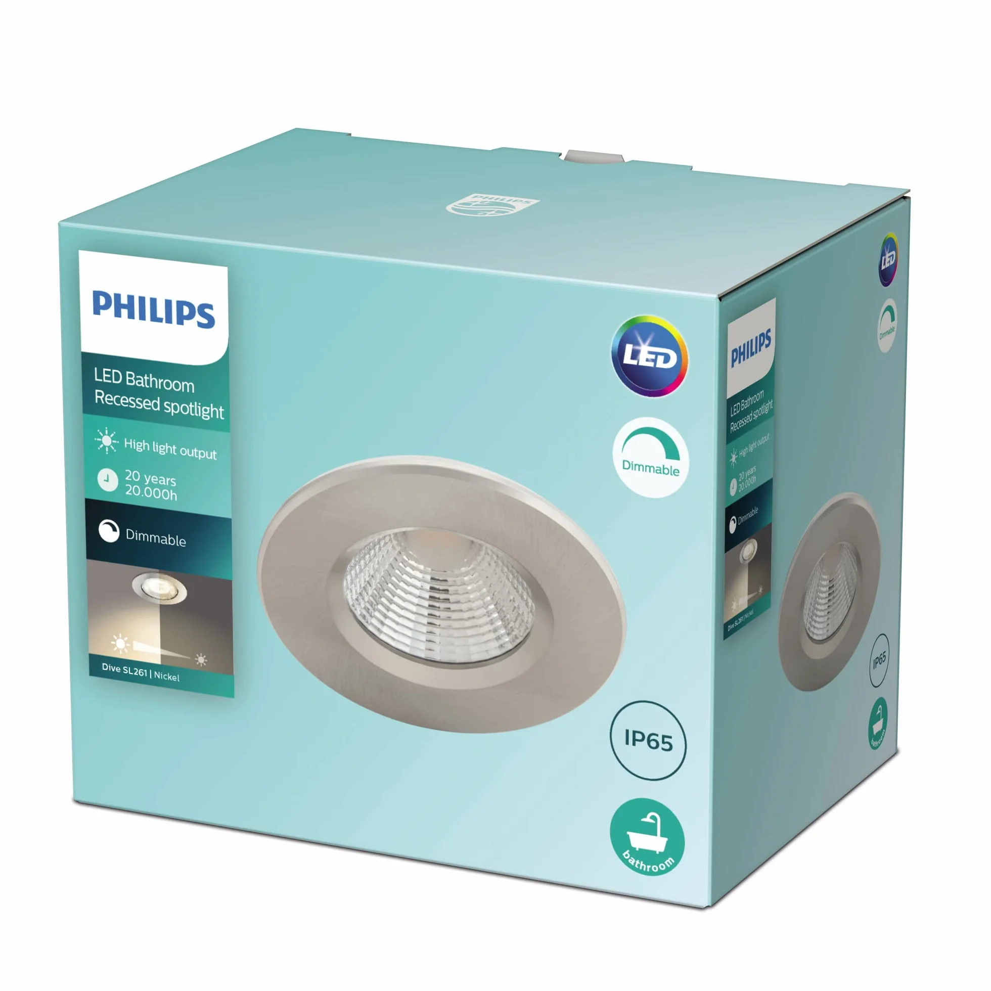 Philips Reflektor LED IP65 5,5 W 2700 K srebrny ciepła biel