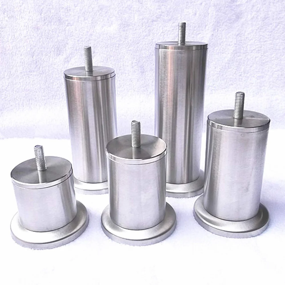 4 szt. Nogi meblowe Metalowe nogi stołowe ze stali nierdzewnej Stopki Okrągłe wymienne podstawki kanapy Sofa biurka Szafki łóżkowe Podstawki M8(15cm)