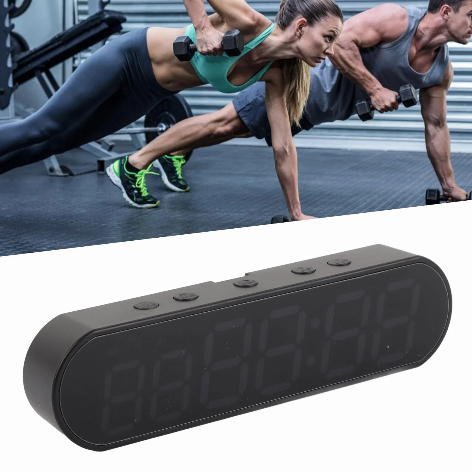 Fitness Timer LED Odliczanie Zegar Interval Timer Treningowy Cyfrowy Stoper Rozrządu z Haczykiem