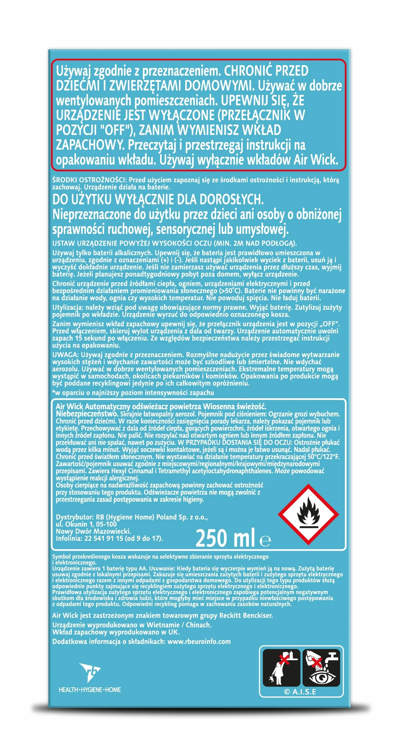 Air Wick Pure Freshmatic Automatyczny odświeżacz powietrza zapach Wiosenna Świeżość