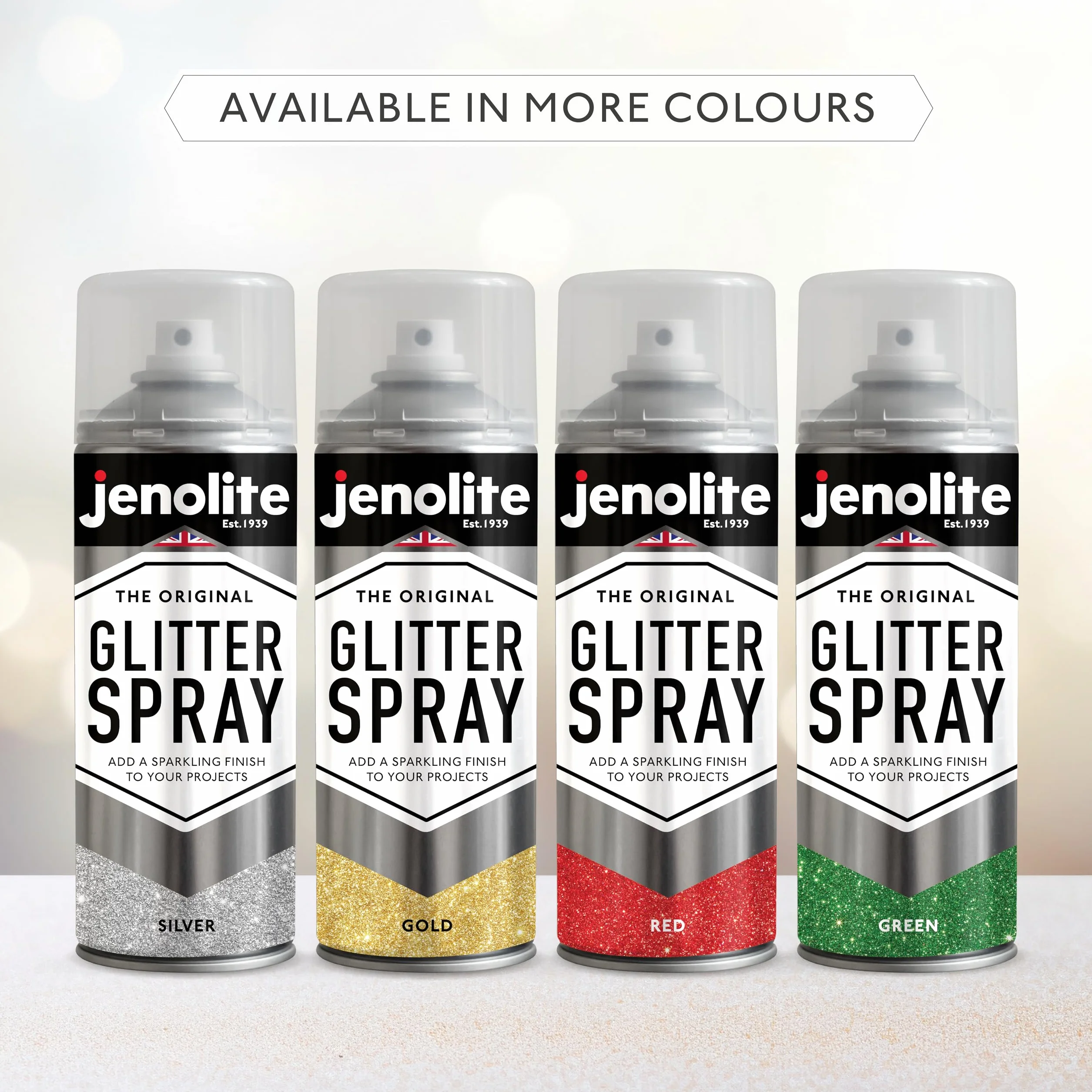 JENOLITE Lakier brokatowy w sprayu CZERWONY Multisurface 3 x 400 ml