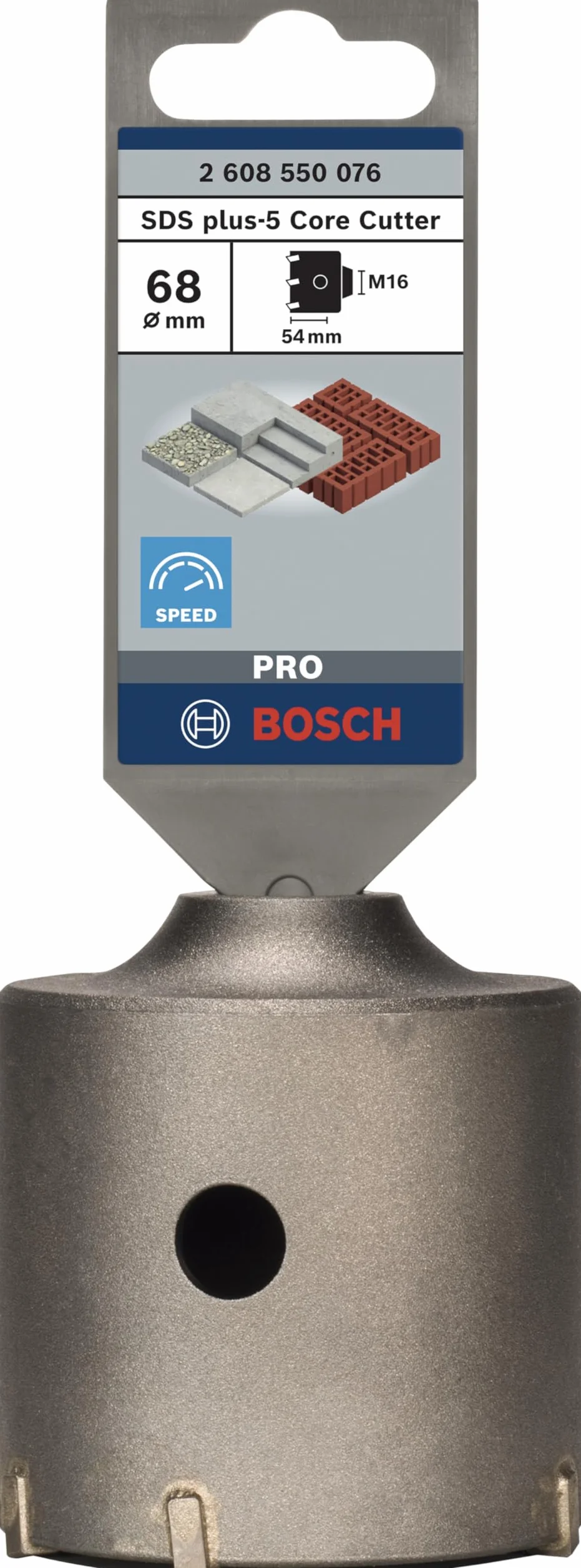 Bosch 1x PRO SDS plus-5 Core Cutter (do Beton, Cegły wapienne i piaskowe, Ø 68 mm, Professional Akcesoria Wiertło do młota)