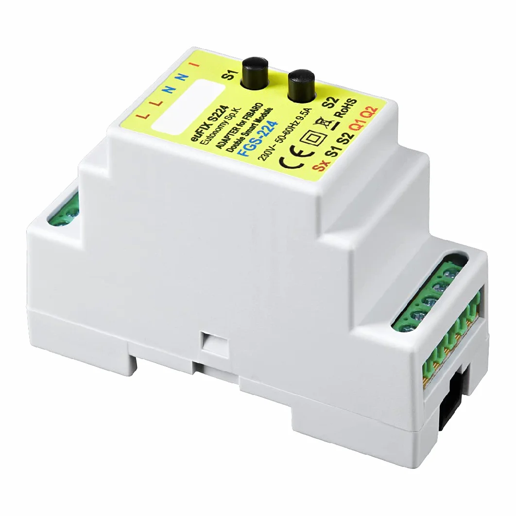 Adapter euFIX do szyny DIN do FIBARO Double Smart Module z przyciskami, euFIX S224