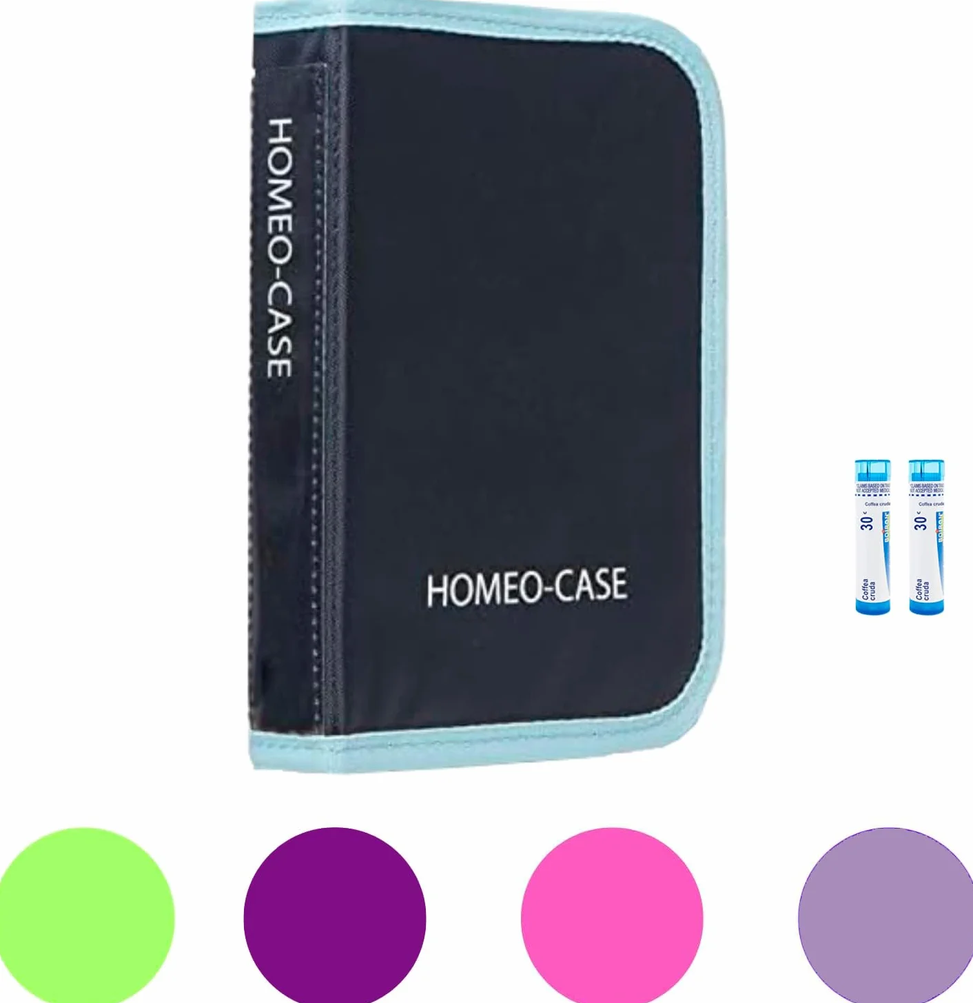 HOMEO-Case | Etui Homeopatyczne z 40 Przestrzeniami na Fiolki Boiron o Pojemności 4 Grama | Nie Zawiera Fiolków | Niebieski