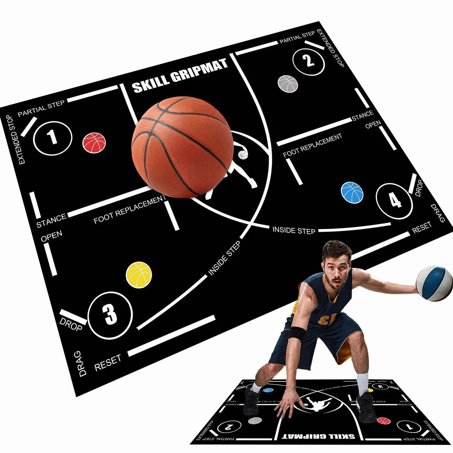 Agility Footstep Training Mat, Non-Slip Speed Blanket, Silent Fitness Equipment, Portable Strength Trainer, Coordination Aid, Ideal for Home Workouts, Athletes, Sports Drills