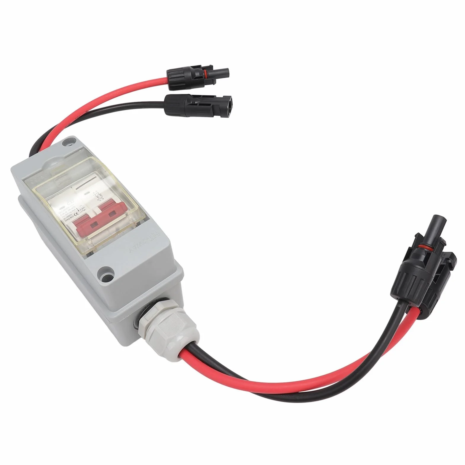 Wyłącznik Automatyczny MCB 2P DC 500V 32A z Odłącznikiem i Wodoodporną Skrzynką Rozdzielczą IP65, Kablem i Złączem PV dla Systemów Fotowoltaicznych