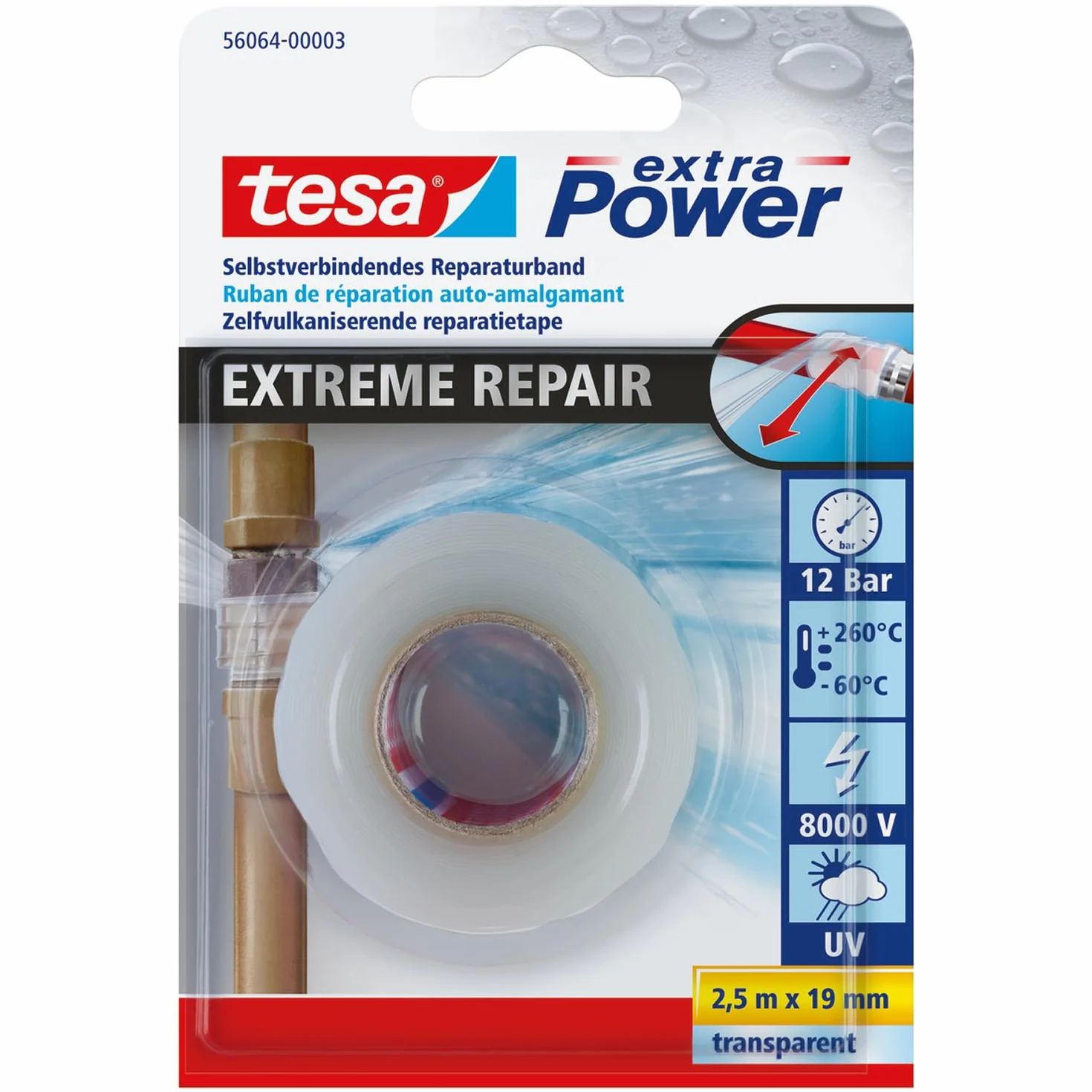 Tesa 56064-00003-00 Taśma Uszczelniająca, Przeźroczysty, 2.5m x 19mm