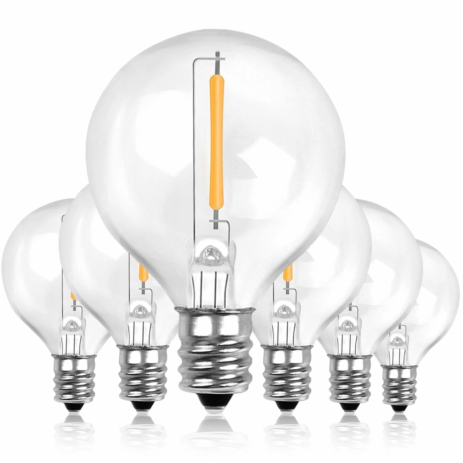 BRIMAX Żarówka LED E12 Baza G40 zamiennik żarówki 1 wat=10 wat Żarówki LED 100lm przezroczyste żarówki LED, ciepła biel 2200k Żarówka LED, żarówka bez możliwości ściemniania, opakowanie 6 szt.