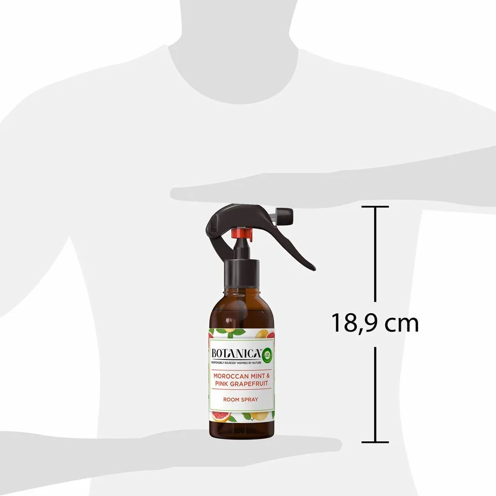 Airwick Botanica odświeżacz powietrza w sprayu do pokoju, marokańska mięta i różowy grejpfrut, 236 ml
