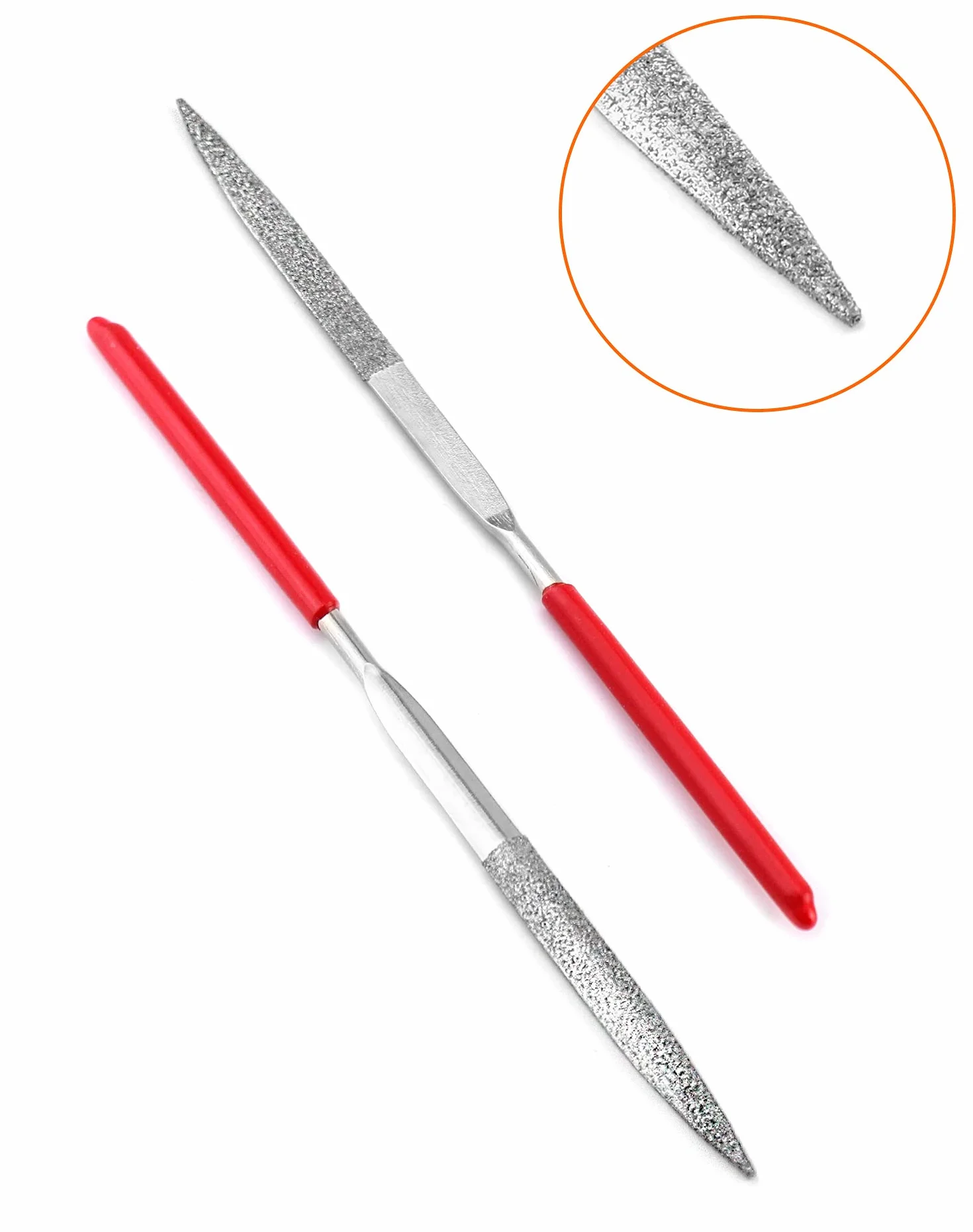 QWORK® Zestaw pilników diamentowych, pilniki igiełkowe 3mmx140mm Mini pilniki diamentowe do miękkiego metalu, drewna, kamienia, plastiku, 10 szt.