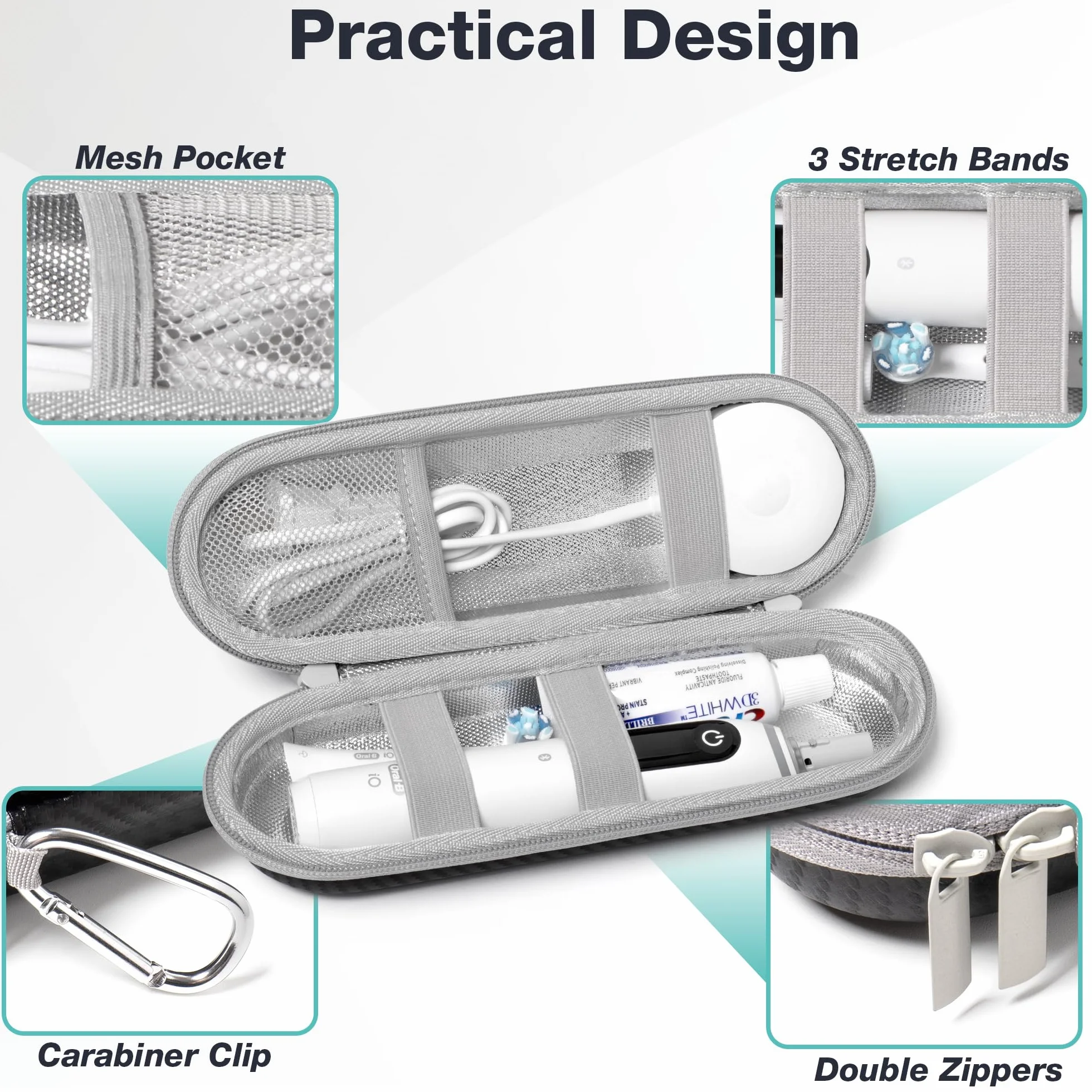Nincha Twardy futerak na elektryczną szczoteczka do zębów – do Oral-B iO/Pro/Smart Series, Philips Sonicare Elektryczna szczoteczka do zębów