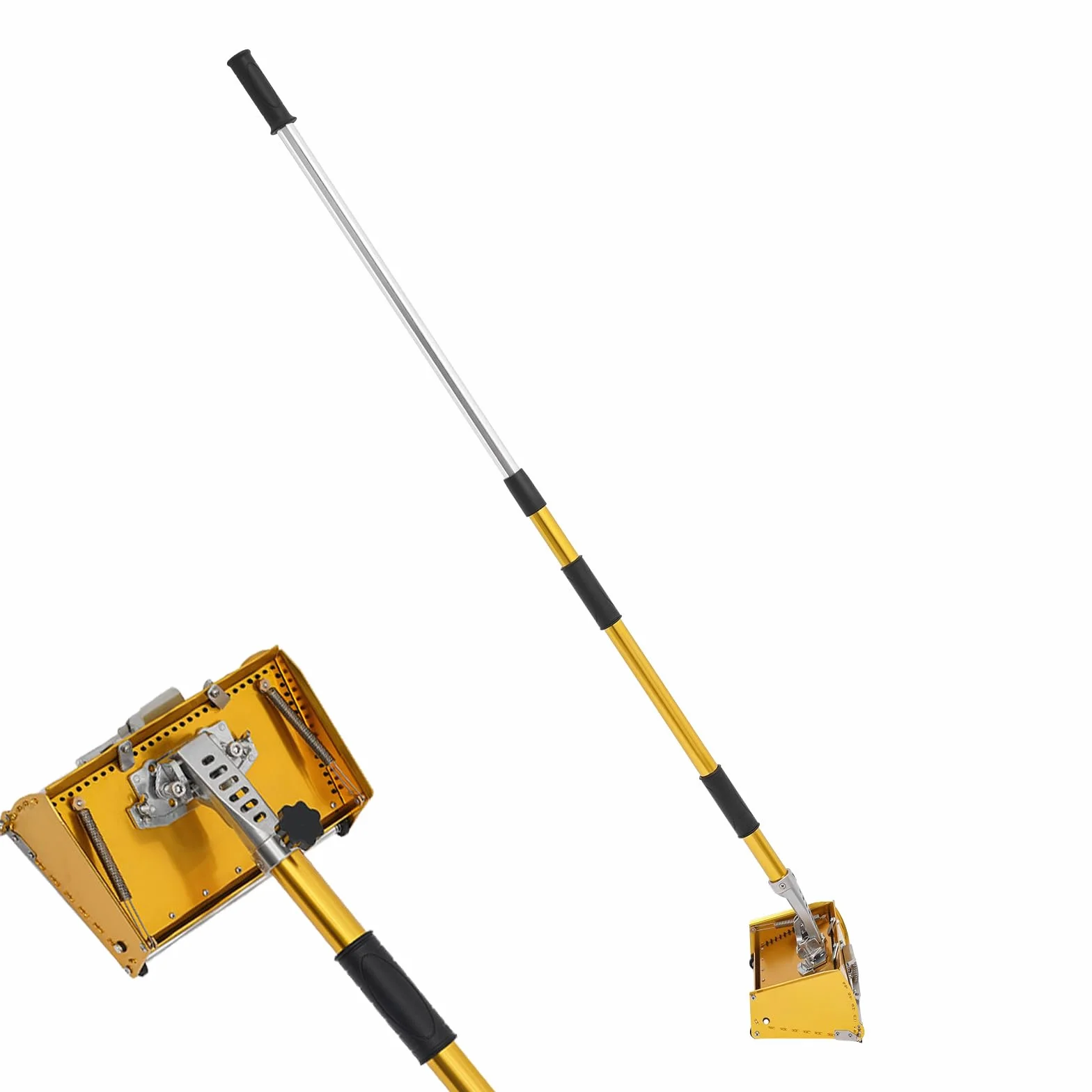 Zestaw płaskich pudełek do płyt kartonowo-gipsowych, 10", z uchwytem 105-168 cm, obracana o 30°, zestaw do wykończenia płyt gipsowo-kartonowych, narzędzi do Drywall, rolka narożna