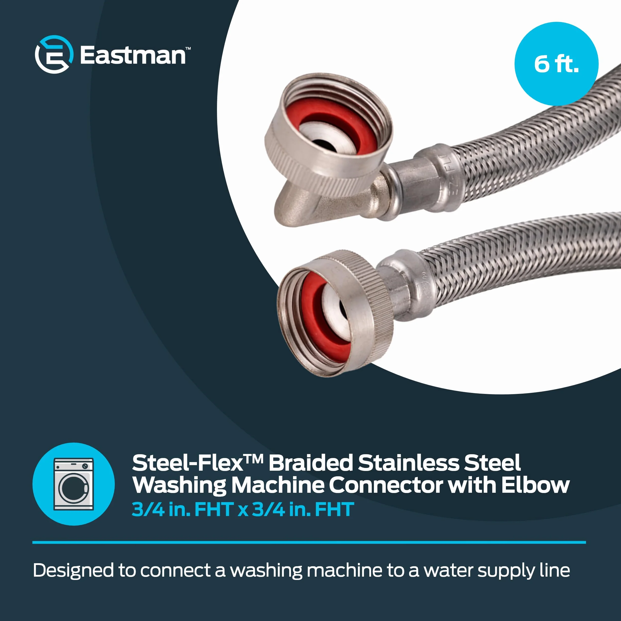 Eastman 48375 wąż do pralki z 90-stopniowym łokciem
