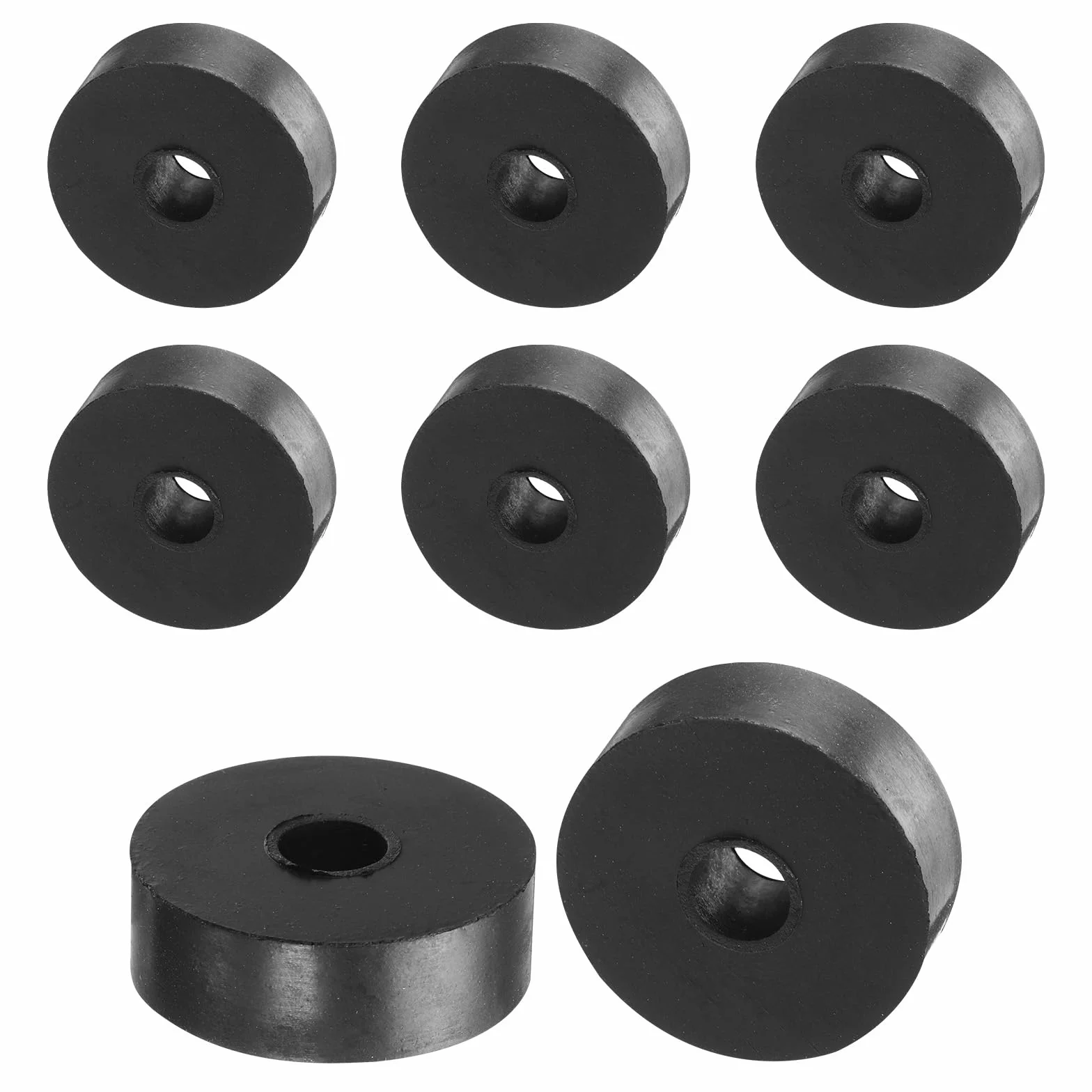 QUARKZMAN 8 szt. gumowych elementów dystansowych o średnicy zewnętrznej 30 mm, średnica wewnętrzna 8 mm, wysokość 10 mm, okrągłe, antywibracyjne, grube podkładki gumowe