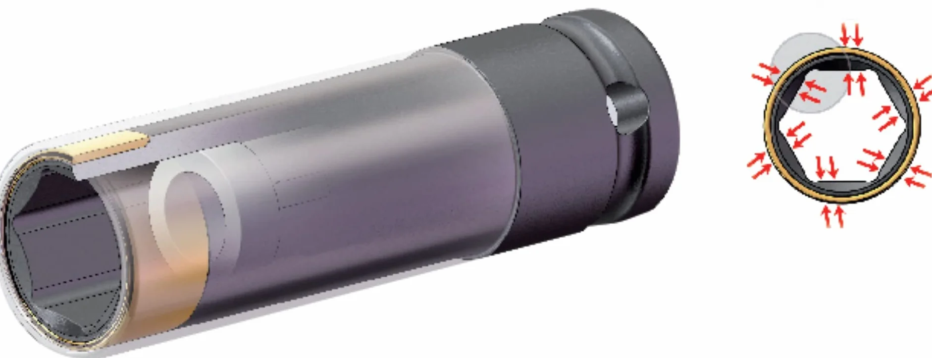 KS Tools 515.0990 SlimPOWER Zestaw nasadek udarowych do alu-felg, 3-szt, 1/2"