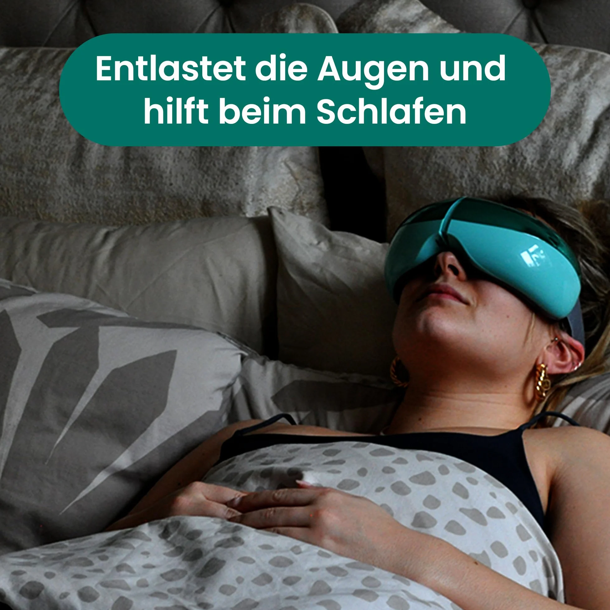 TensCare Masażer oczu 3 w 1 z ciepłem, kompresją i wibracjami Bluetooth