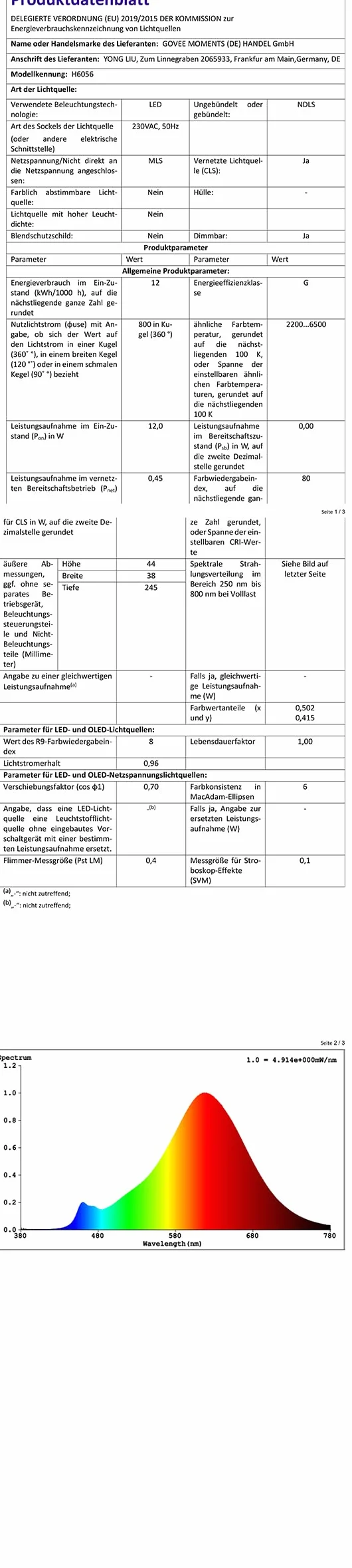 Govee Listwa świetlna LED, podświetlenie TV RGBICWW współpracuje z Alexą, Asystentem Google, sterowanie z aplikacji, możliwość ściemniania 16 milionów kolorów dla pomieszczeń, dekoracja do gier
