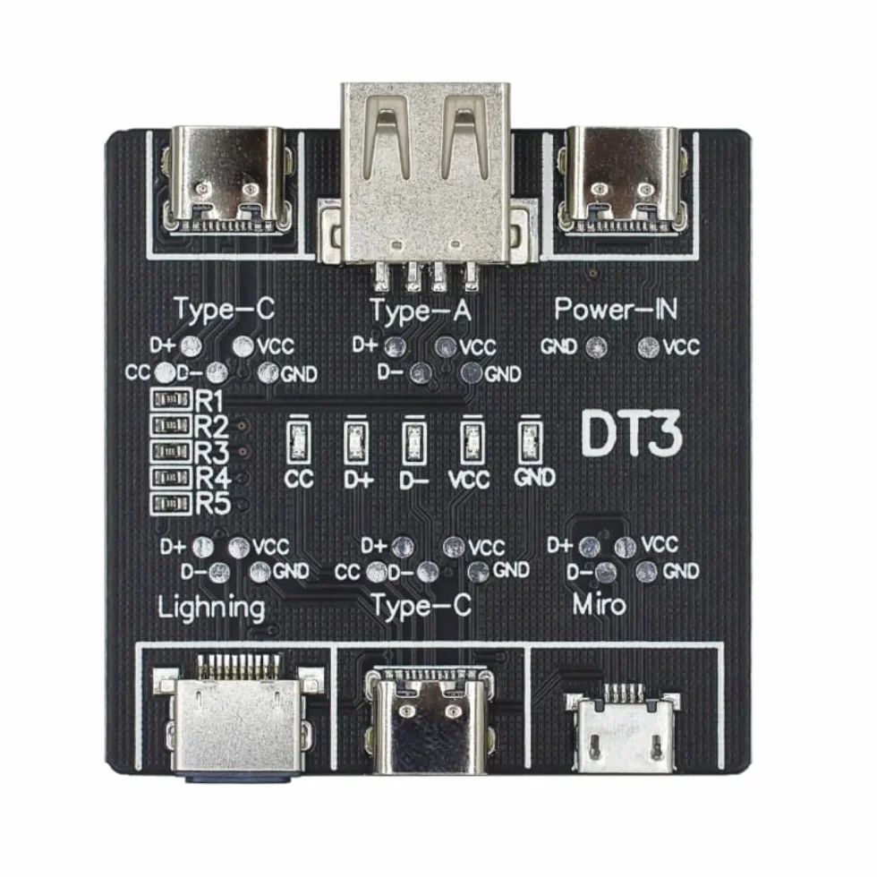 DollaTek 2 szt. wielofunkcyjny tester kabli danych USB do szybkiego rozpoznawania DT3-USB tester kabli danych, szybkie narz?dzie do wykrywania, p?ytka drukowana do Micro typu C
