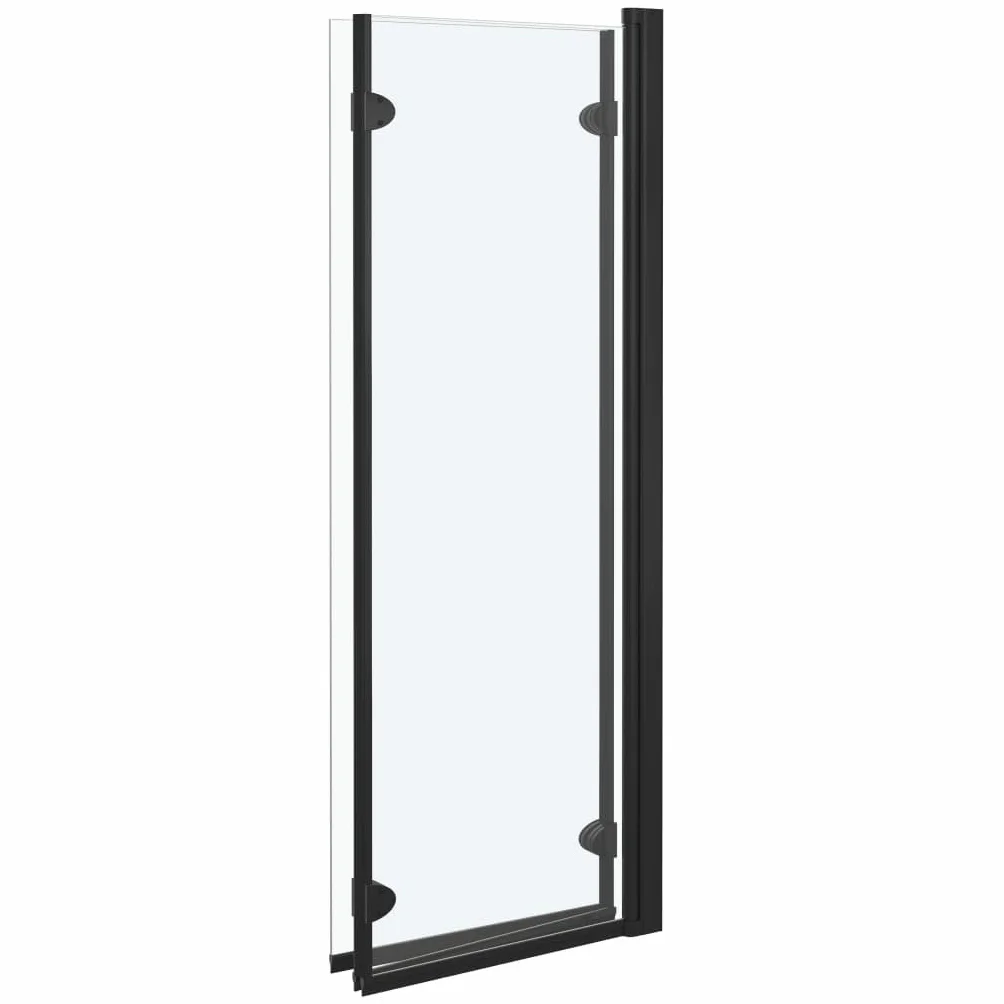 Składana kabina prysznicowa z 3 panelami ze szkła bezpiecznego ESG, 130 x 138 cm, czarna, rama aluminiowa, regulowana, składane drzwi, przegroda prysznicowa do łazienki, wnęki i wanny