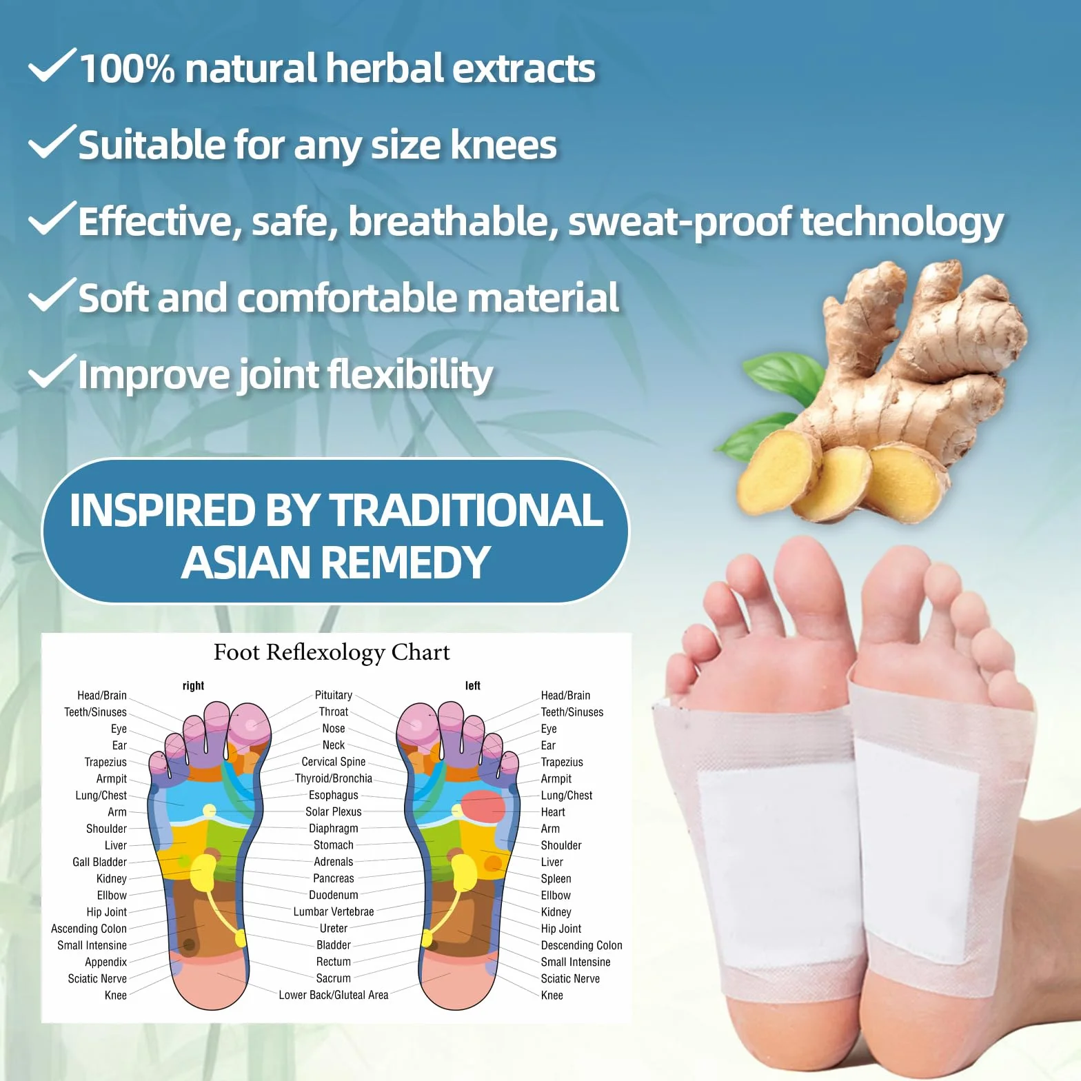 Inpumo Detox plastry do stóp, naturalne plastry detoksykujące do głębokiego oczyszczania, łagodzą stres organizmu, poprawiają jakość snu, poprawia krążenie krwi, 30 sztuk