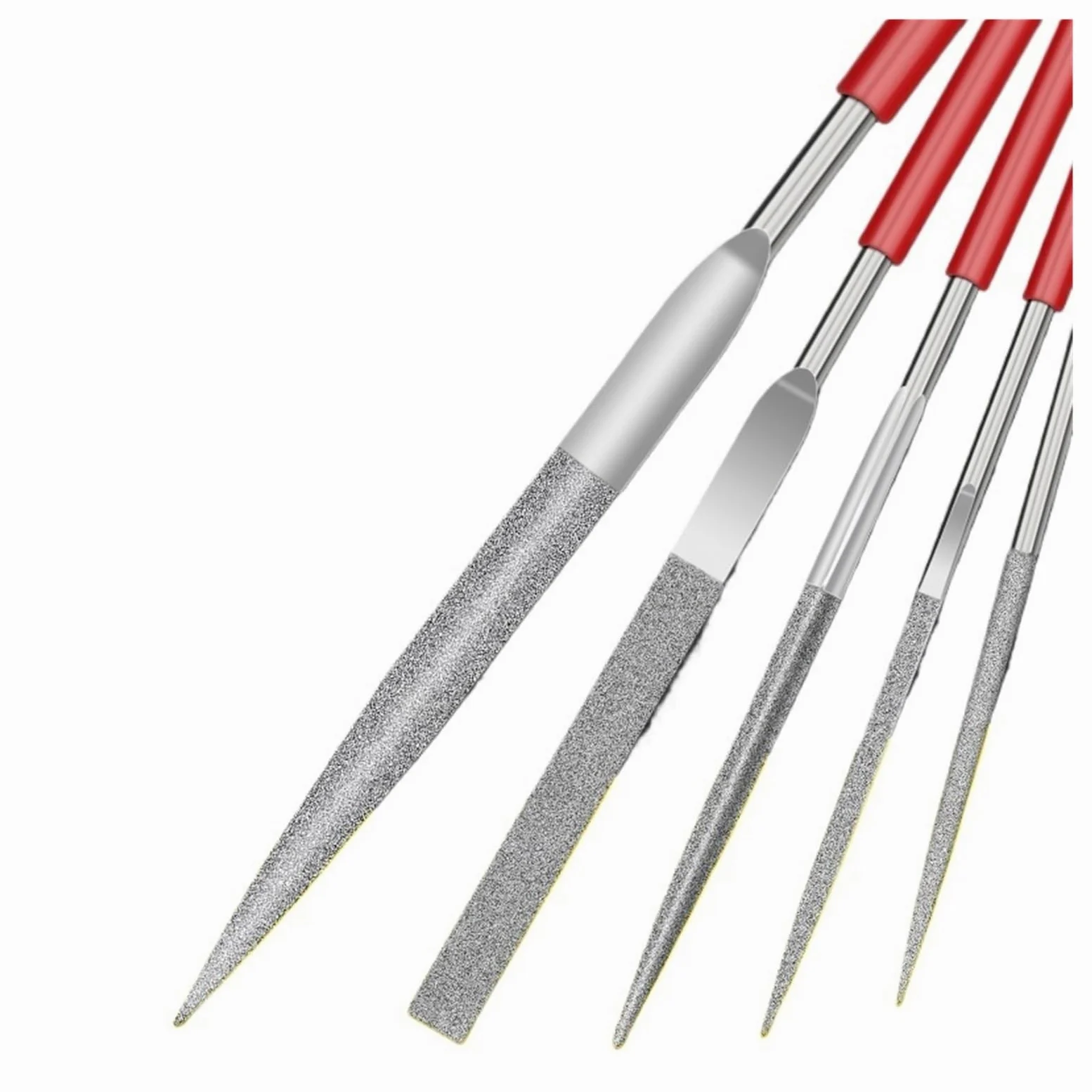Zestaw pilników igieł diamentowych do precyzyjnego opisywania na modelu, plastiku, 5 szt. / 10 szt. pilników ręcznych ze stali stopowej (5 szt., 4 x 160 mm)