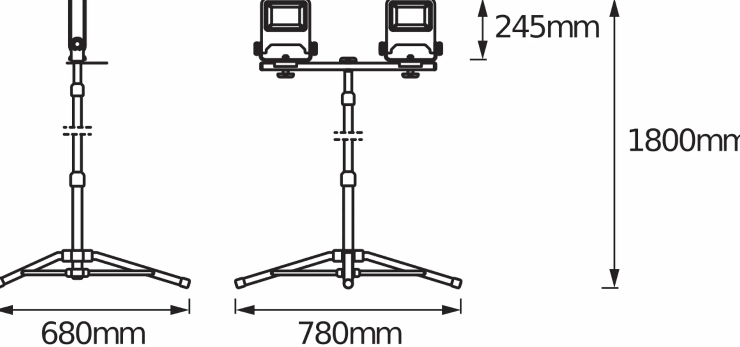 Ledvance Światło Robocze Led, Pomarańczowy/Szary, 2 x 50W