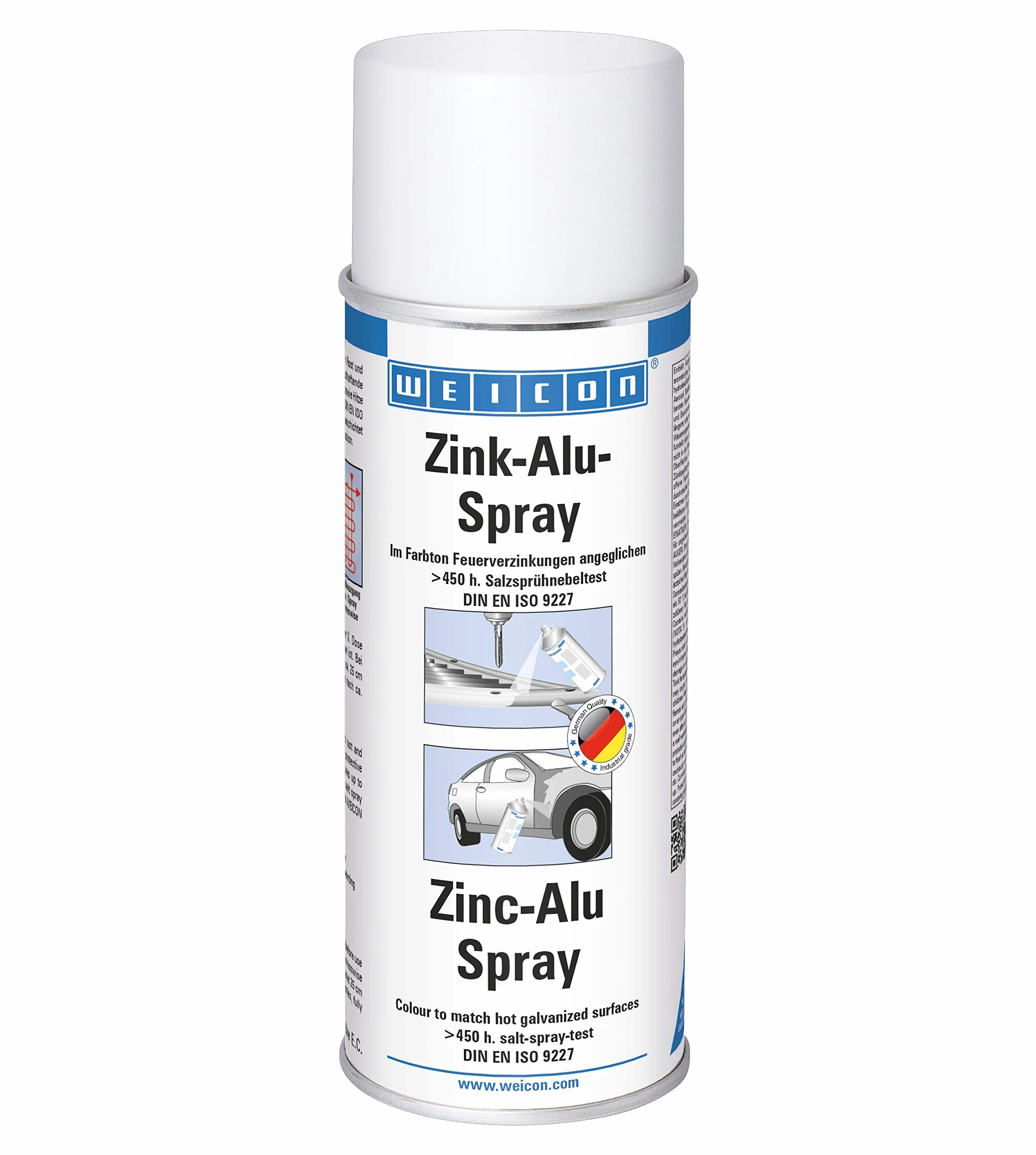 WEICON Spray cynkowo‑aluminiowy 400 ml, ochrona antykorozyjna metali, kolor: świeże cynkowanie ogniowe