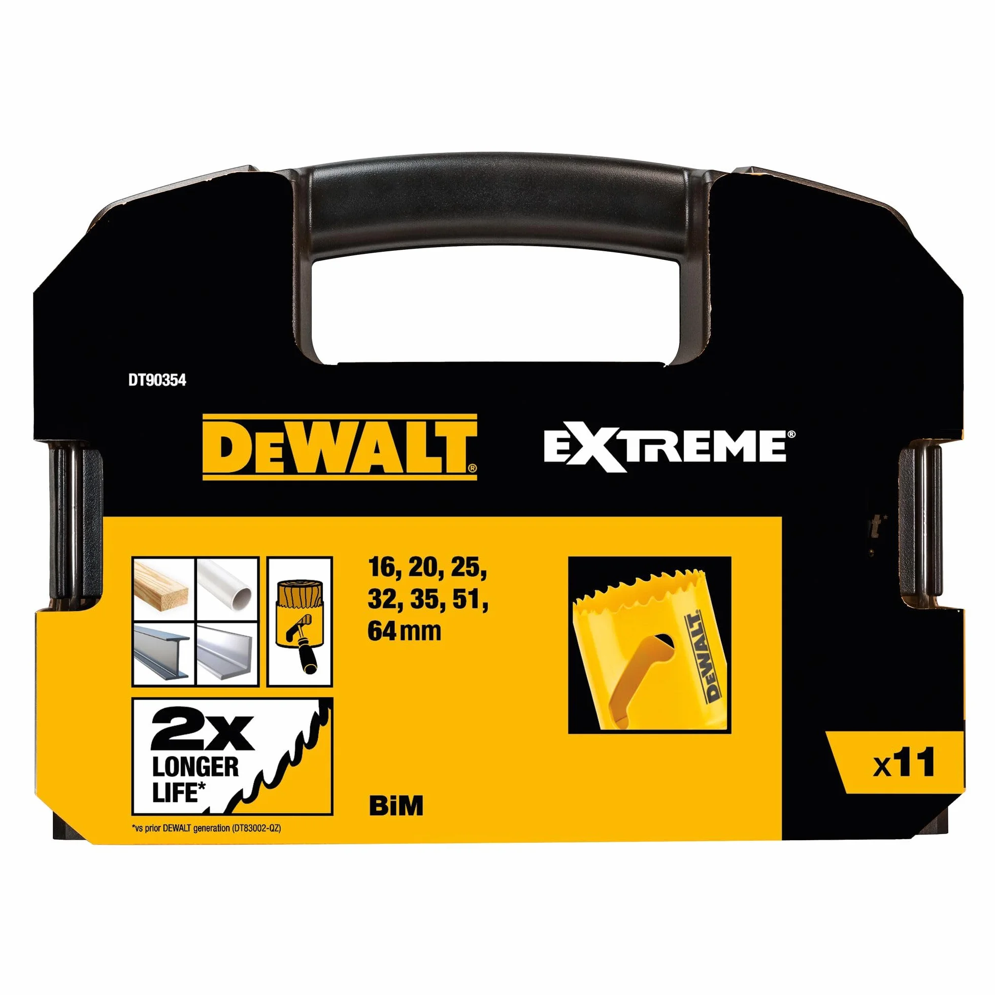 DEWALT Precyzyjny Juego 11 elementów coronas bi-metal Extreme. dla profesjonalistów i majsterkowiczów do pracy profesjonalnej wysoka trwałość