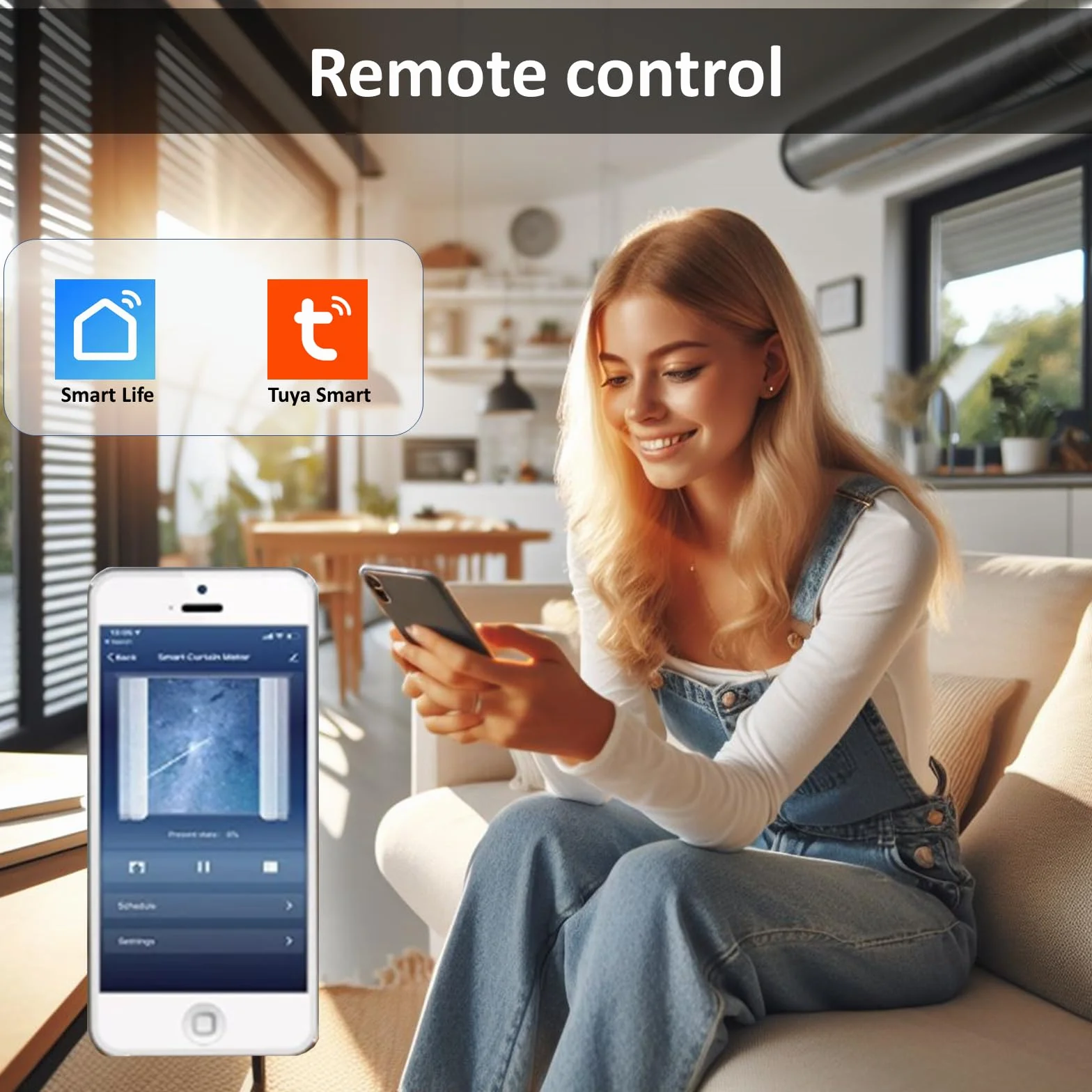 Inteligentny moduł przełącznika rolety WiFi Smart Life/Tuya Smart z pilotem, współpracuje z Alexa/Google Home