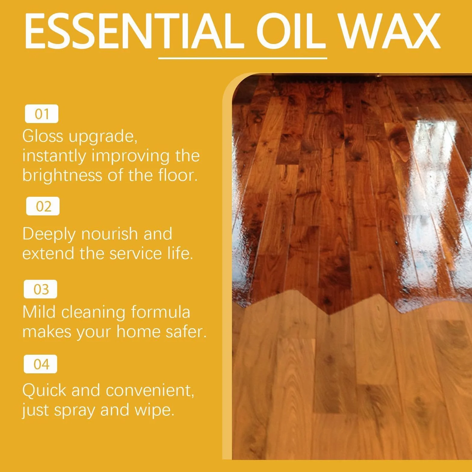 Wood Cleaner and Restorer - Hardwood Spray, Antique Furniture Revivor, Deep Cleaning Beeswax Formula, Removes Scratches and Restores Natural Grain, Maintenance Solution for Living Room Cabinets