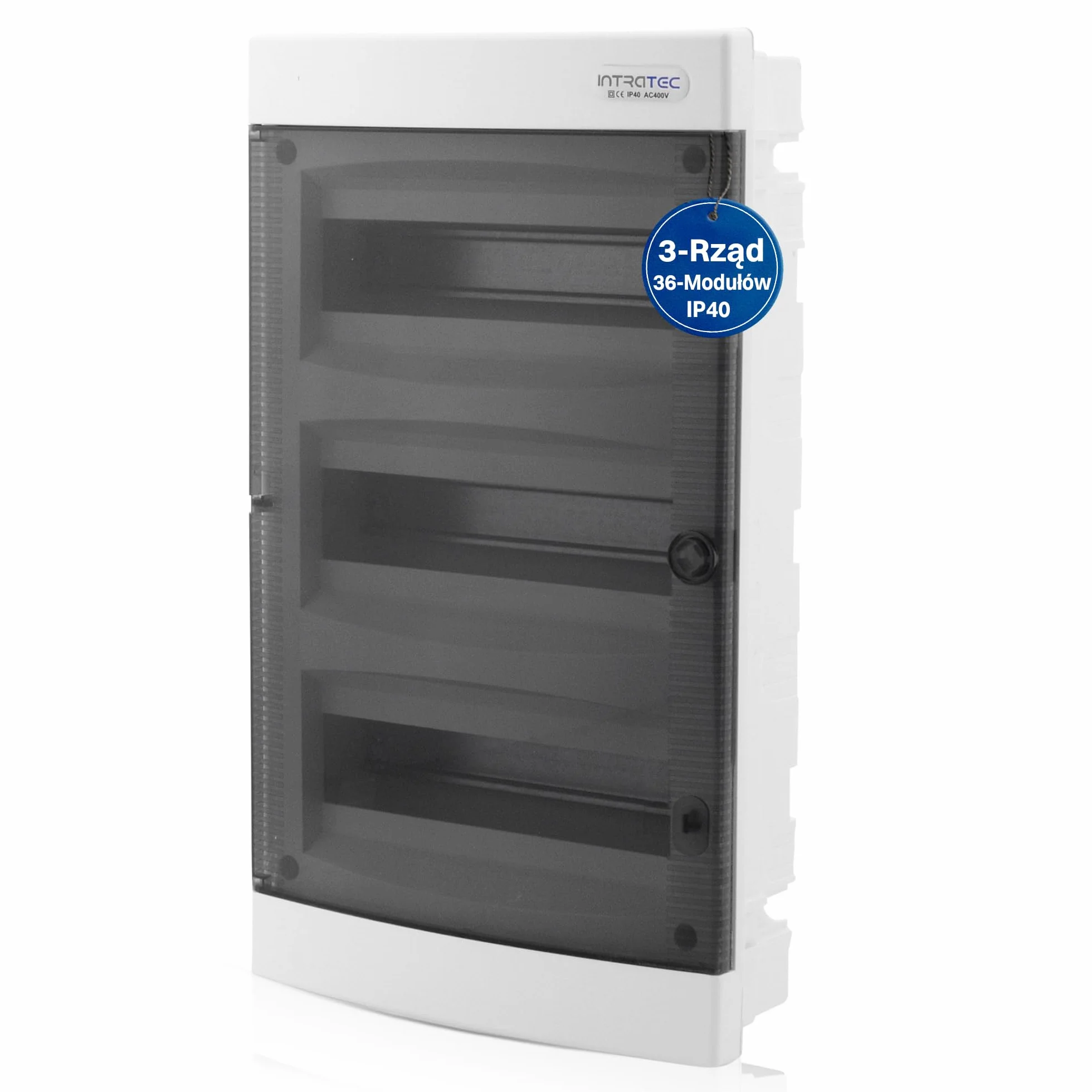 Intratec Skrzynka Rozdzielcza Podtynkowa 3 Rzędowa IP40 36 Modułów 482 x 283 x 106mm