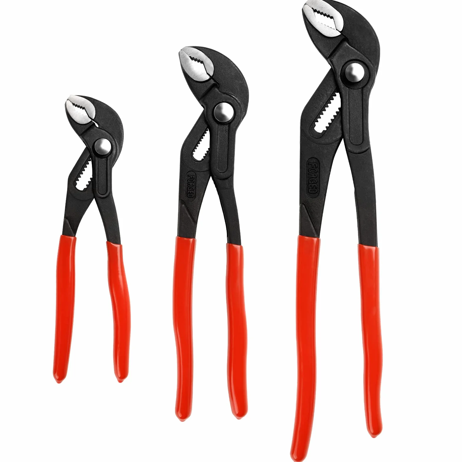 Kowsinde 3-częściowy zestaw szczypiec do rowków, regulowane szczypce do pompy wodnej, szczypce do rowków i rowków, 18 cm, 25 cm, 30 cm