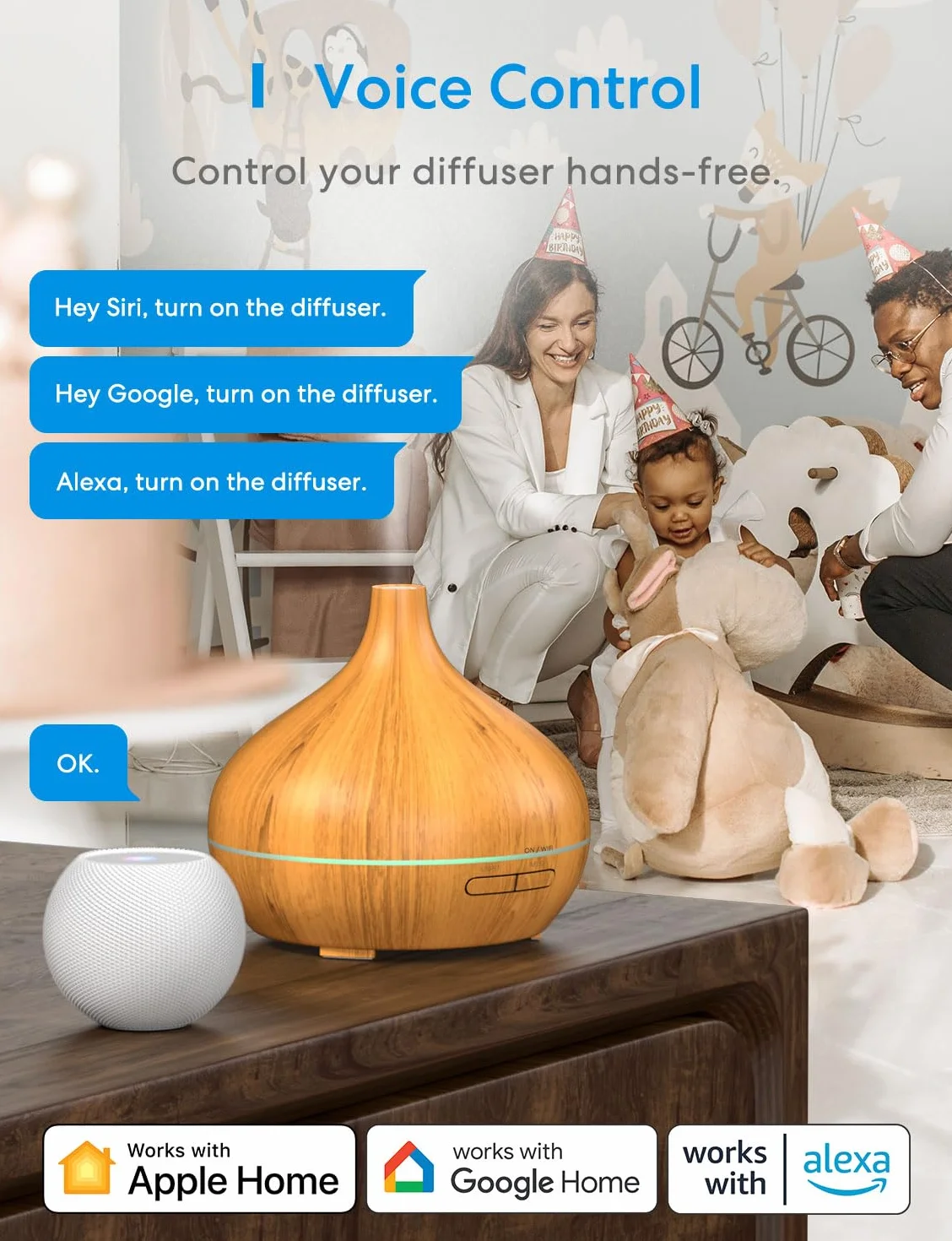 Meross WiFi Essential Oil Diffuser 400ML, dyfuzor zapachów z HomeKit, Alexa, Google Home