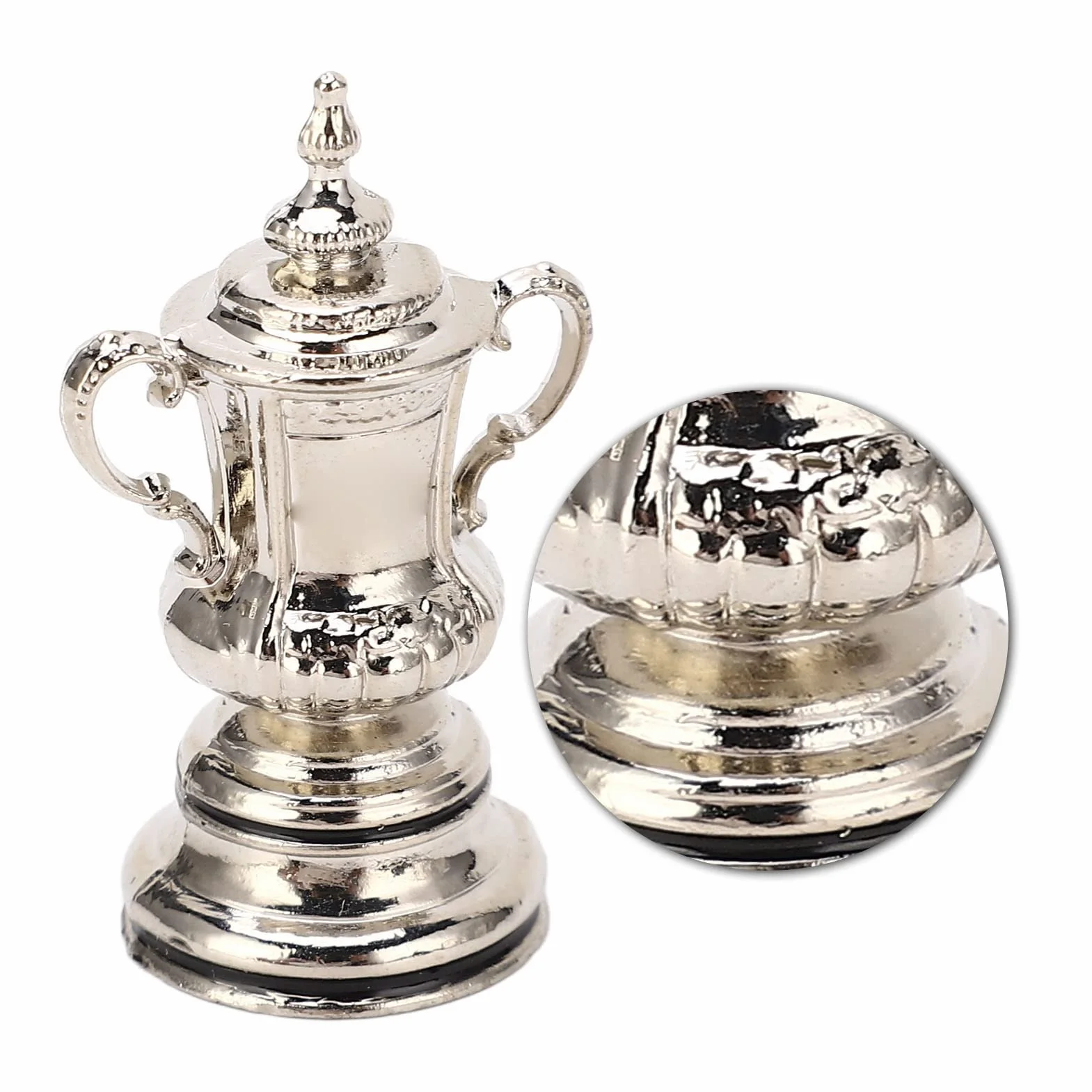 Trofea z Nagrodami, Wysoka Symulacja Metalowych Trofeów Piłkarskich Ozdoby Decor Mini Gra w piłkę nożną Puchar Trofeum Model na stół, Stolik Nocny, Półka na Książki, Salon