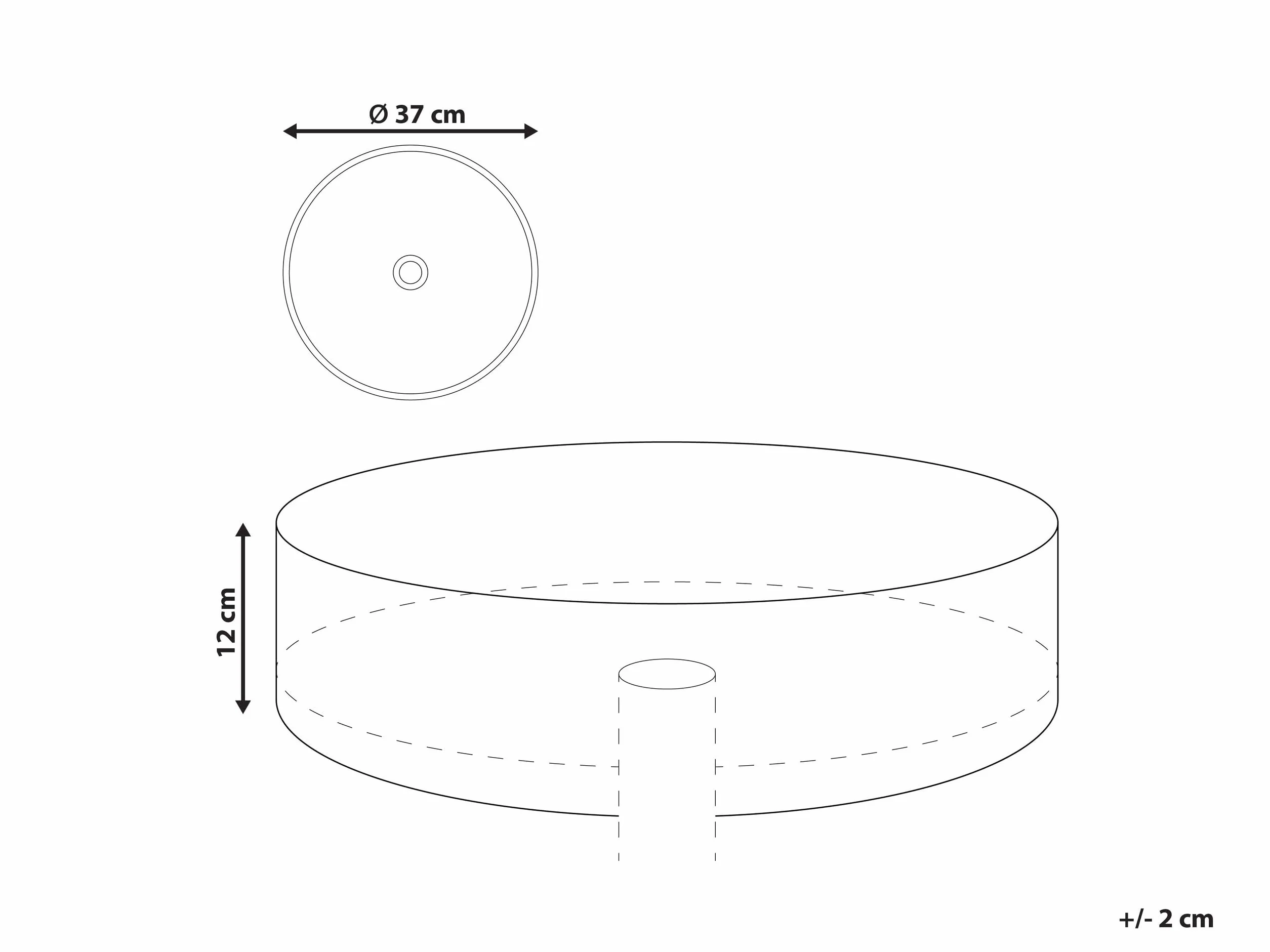 Umywalka łazienkowa nablatowa ceramiczna mat okrągła 37 cm niebieska Gudar