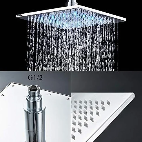 Bateria termostatyczna do łazienki, chromowana, deszczownica, bateria wannowa, bateria mieszająca do wanny i prysznica, baterie prysznicowe do łazienki, 10 Inch Shower Set