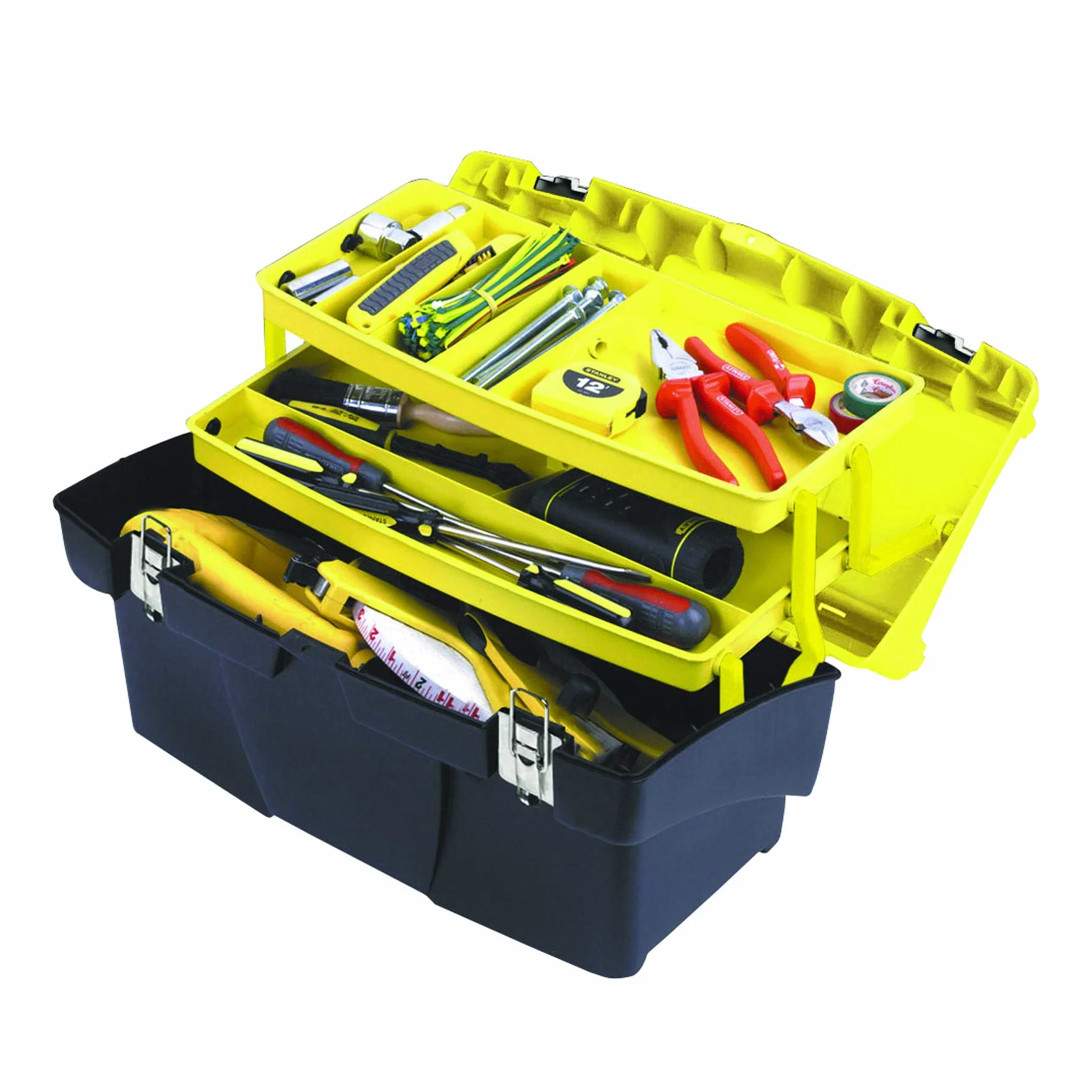 Stanley 1-92-911 Jumbo skrzynka na narzędzia wspornikowe 49,5 cm (19-1/5.1 cm), czarny/żółty