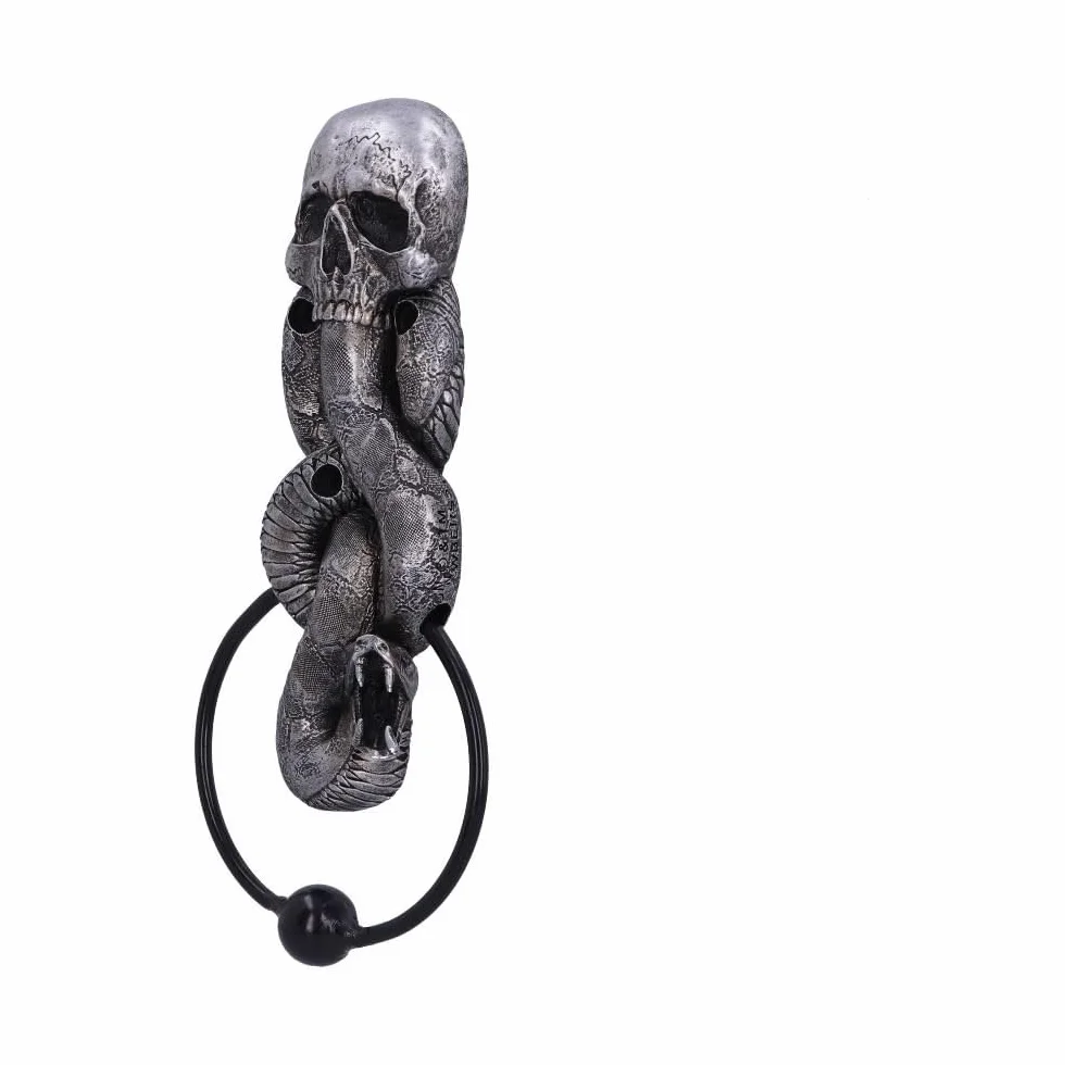 Nemesis Now Oficjalnie licencjonowana kołatka do drzwi Harry Potter The Dark Mark 23 cm, żywica, srebrna