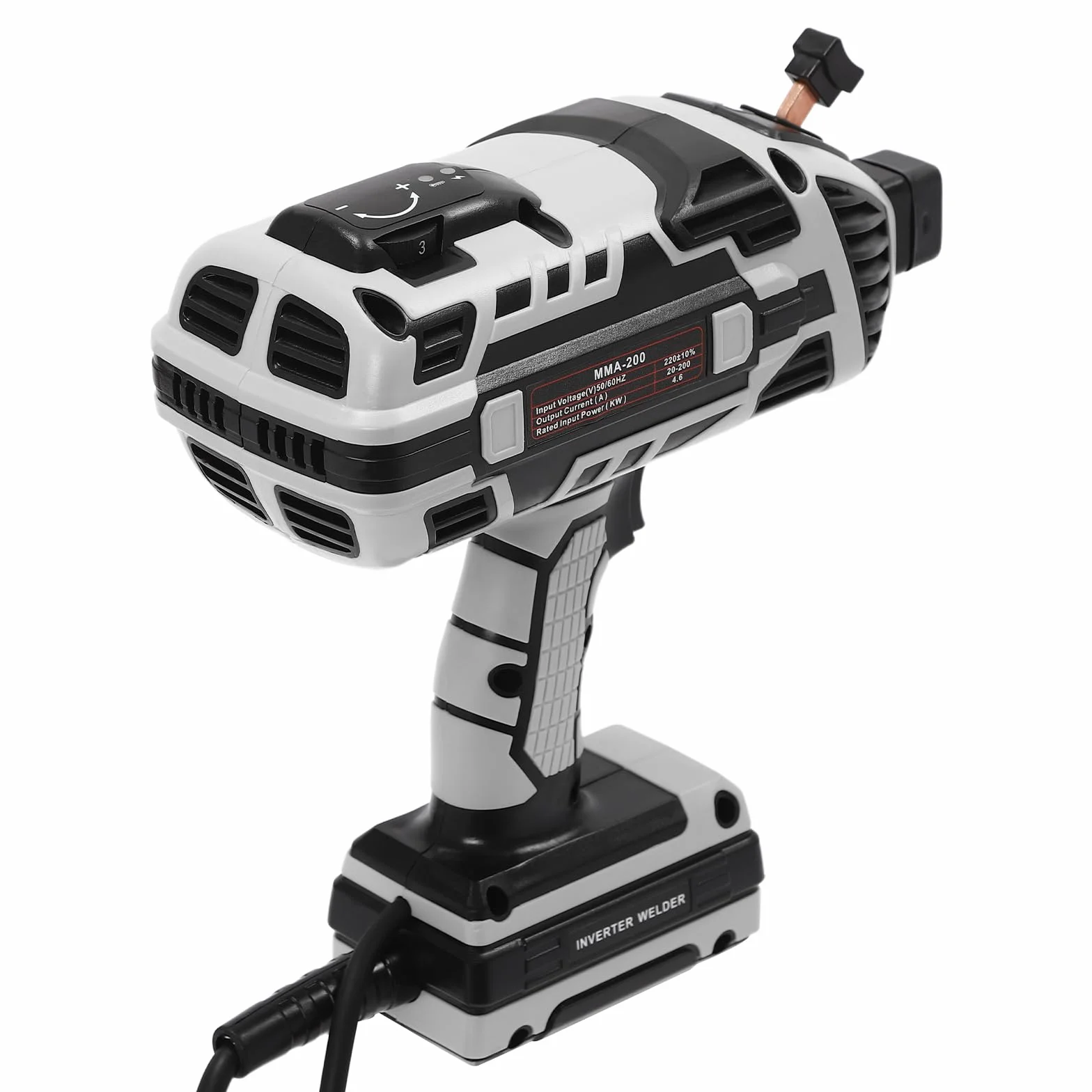 IGBT ręczna spawarka 4600 W, średnica drutu spawalniczego 2,5-3,2 mm, konstrukcja guzikowa, spawarka mała, pistolet spawalniczy do stali węglowej, żeliwa (szary)