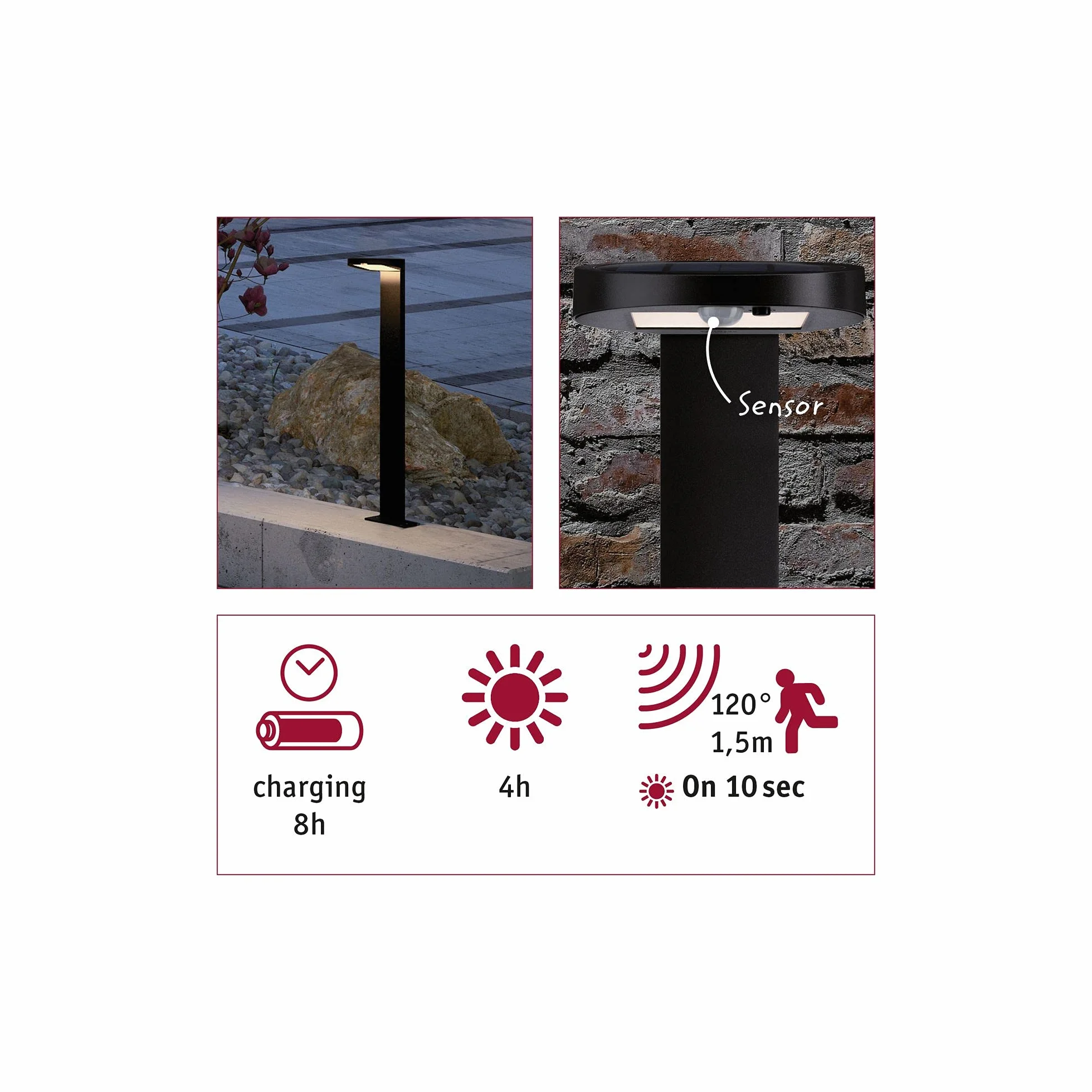 Paulmann Solar Ryse Lampa Ogrodowa Antracytowy 19,4 x 15,4 x 79,6 cm