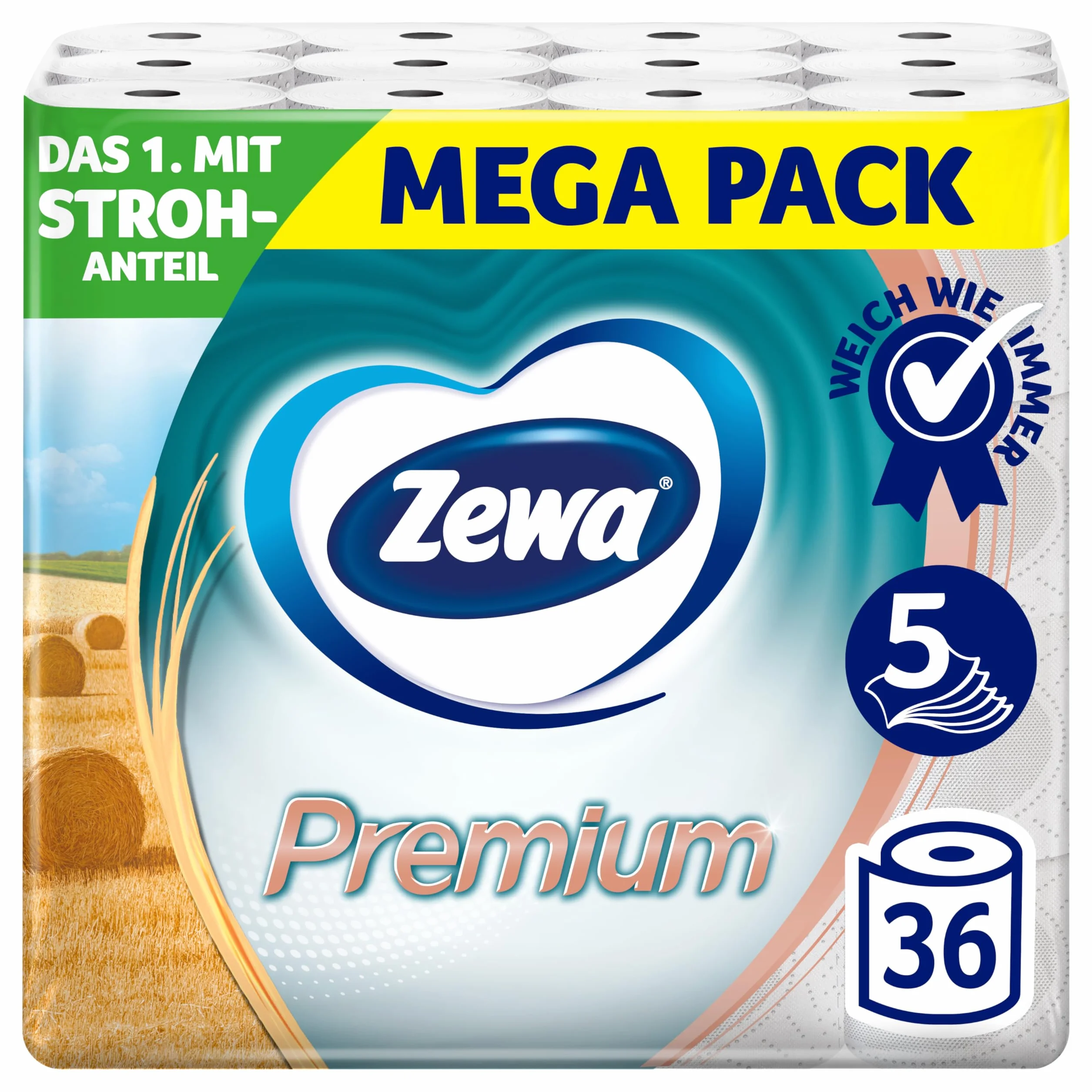 ZEWA Papier toaletowy premium, 6 x 6 (36) rolek po 110 arkuszy, 5-warstwowy