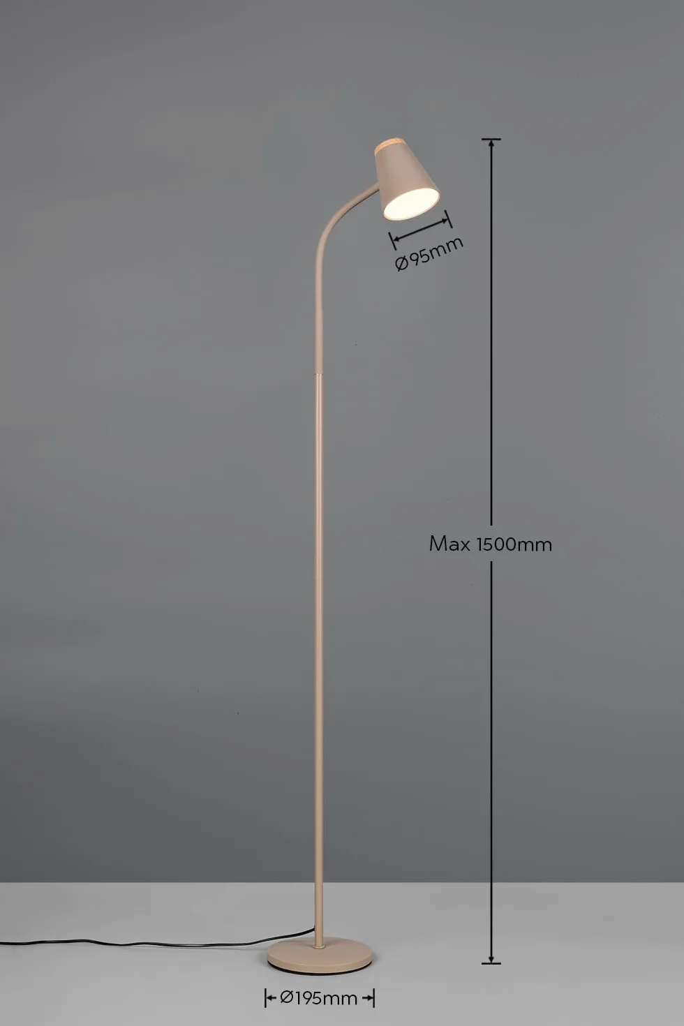 RL LIVE YOUR LIGHT Lampa stojąca LED - wys. 145 cm - 1-punktowa - brązowa - kolor piaskowy - tworzywo sztuczne
