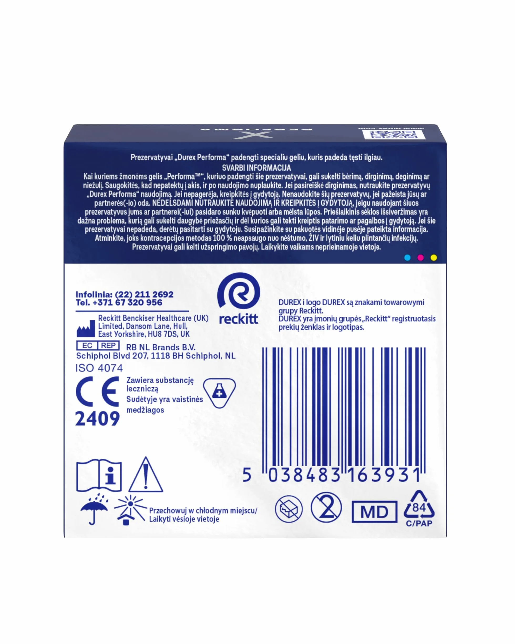 Durex Performa Prezerwatywy z lubrykantem 3 szt.